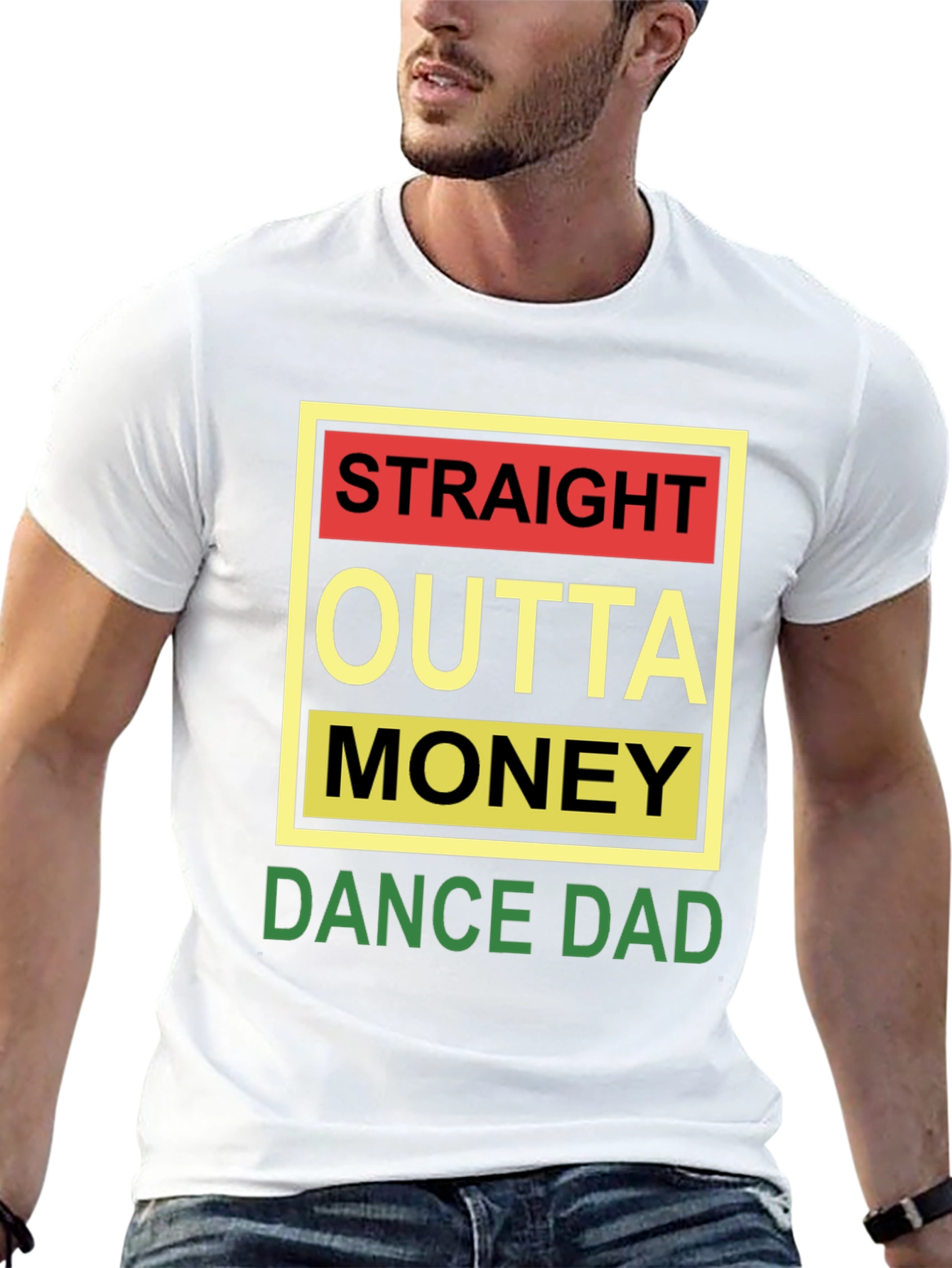 Straight Outta Money Dance Dad Black Tee