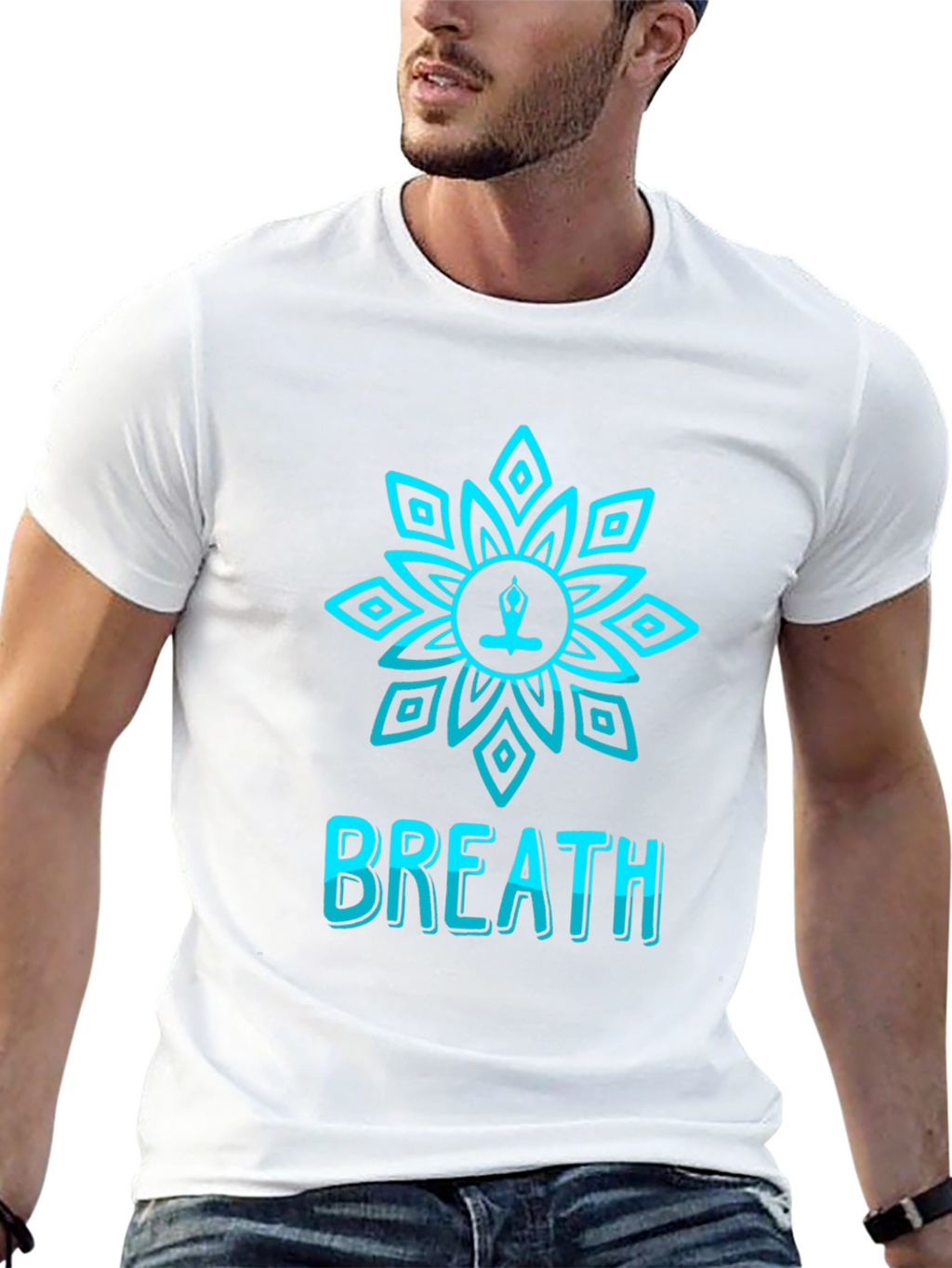 Breath Lotus T-Shirt - Meditative Design