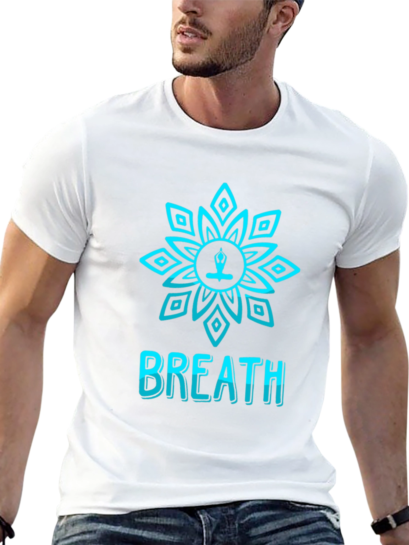 Breath Lotus T-Shirt - Meditative Design