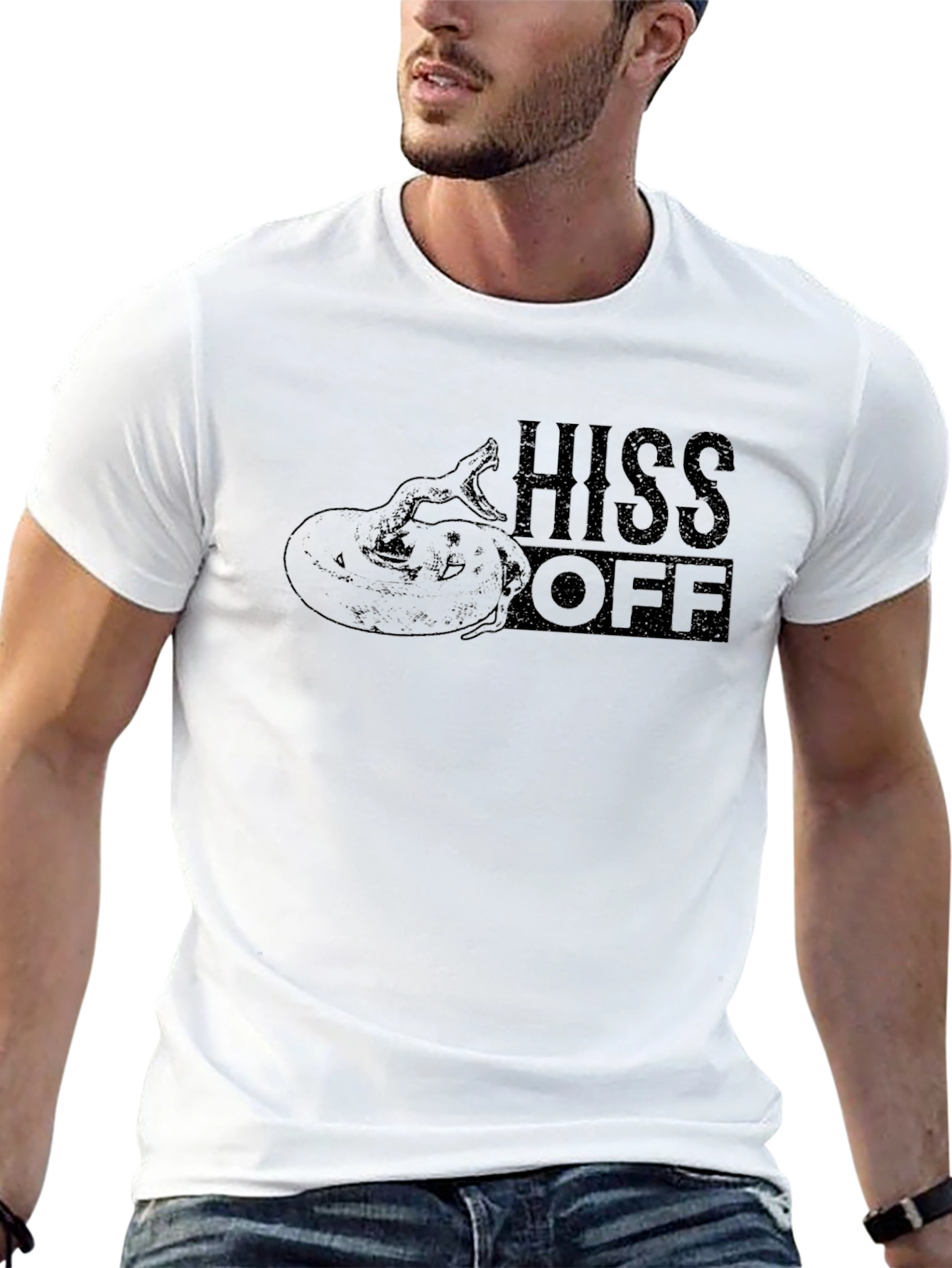 Hiss Off Snake Graphic Tee - Mens Black T-Shirt