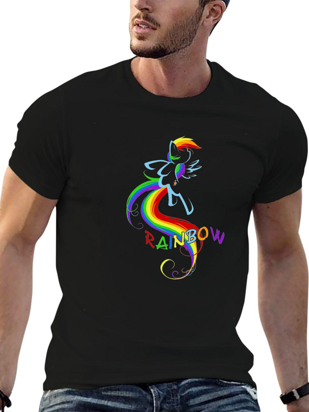 Rainbow Dash Graphic Tee - Black
