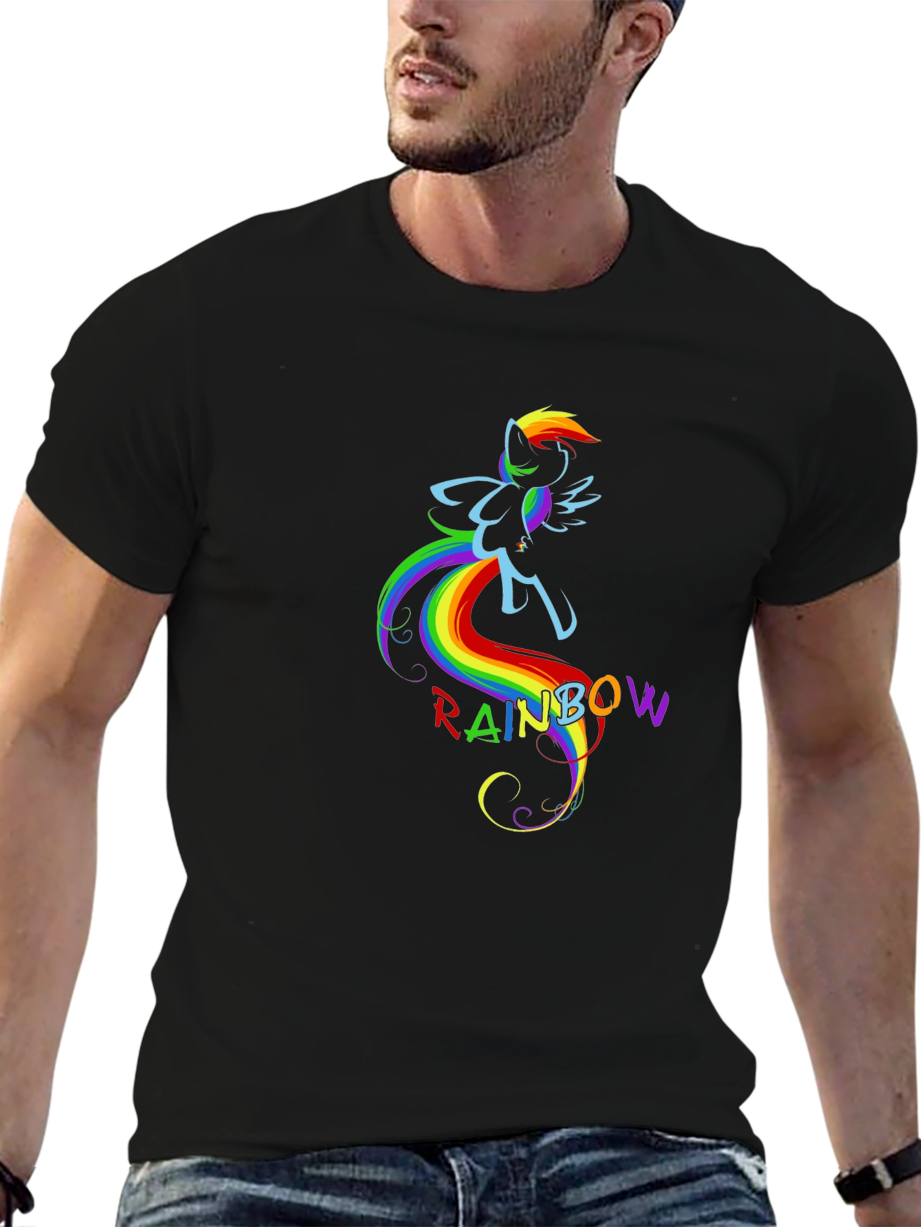 Rainbow Dash Graphic Tee - Black