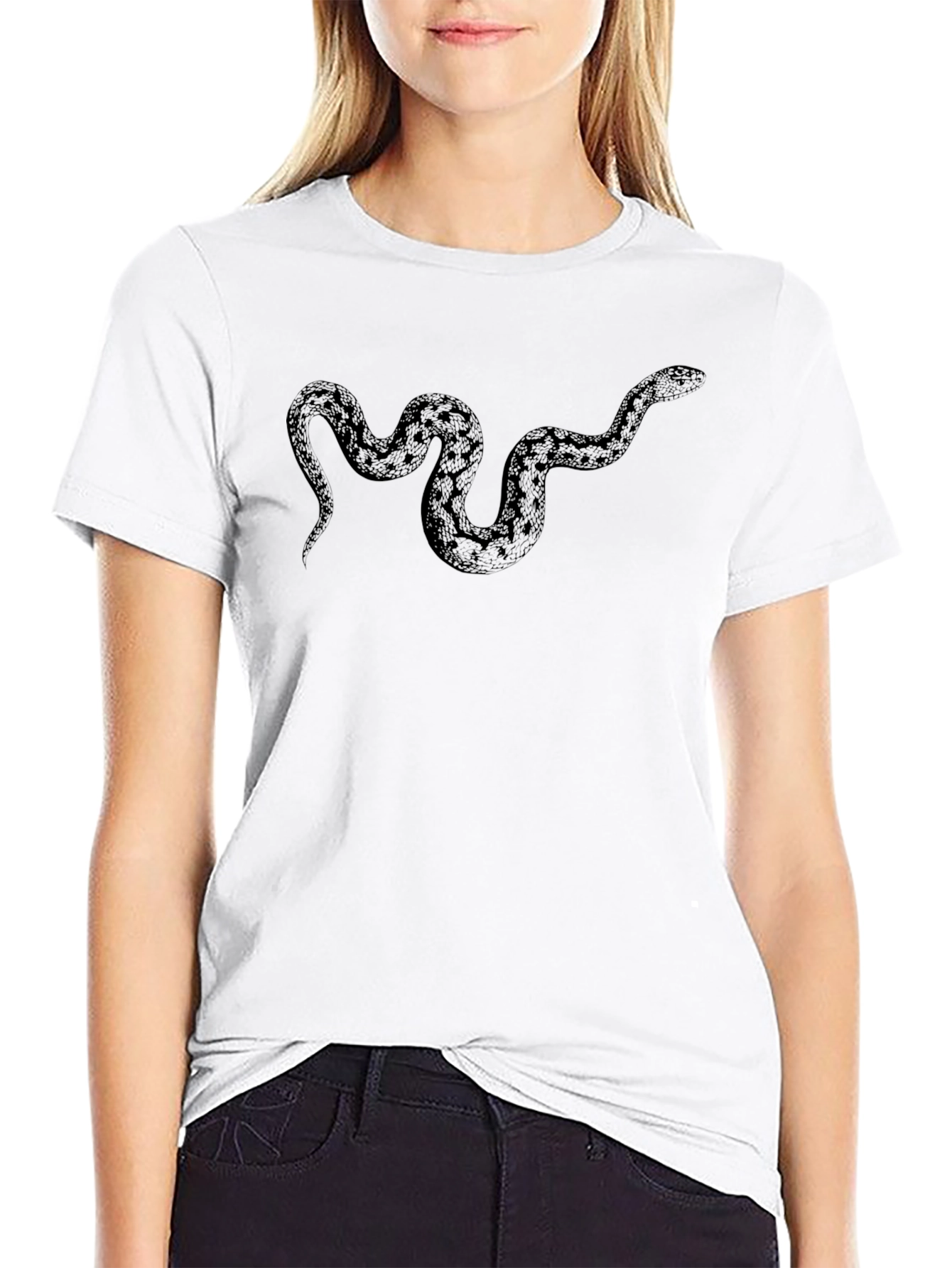 Mens Black Snake Graphic Tee