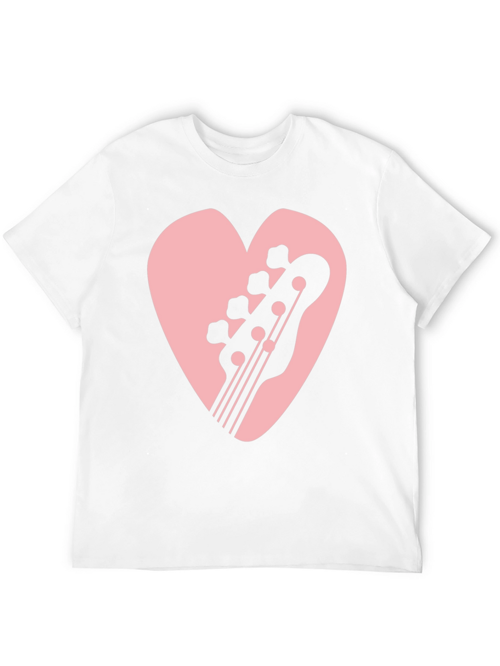 Bass Guitar Heart Graphic Black T-Shirt