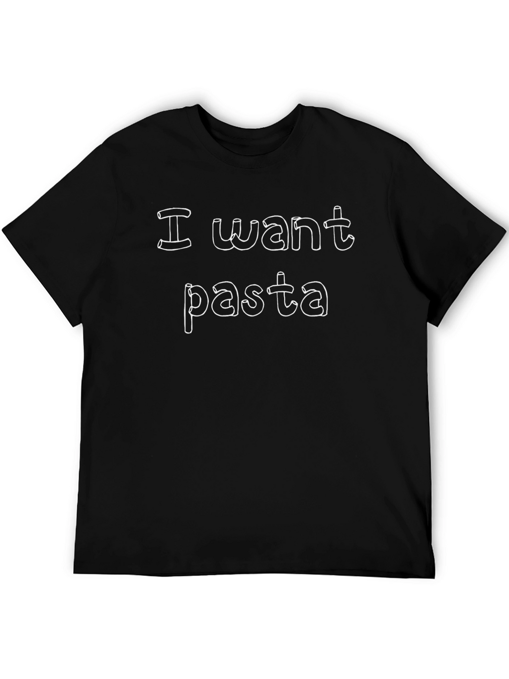 I Want Pasta Black T-Shirt - Funny Foodie Tee