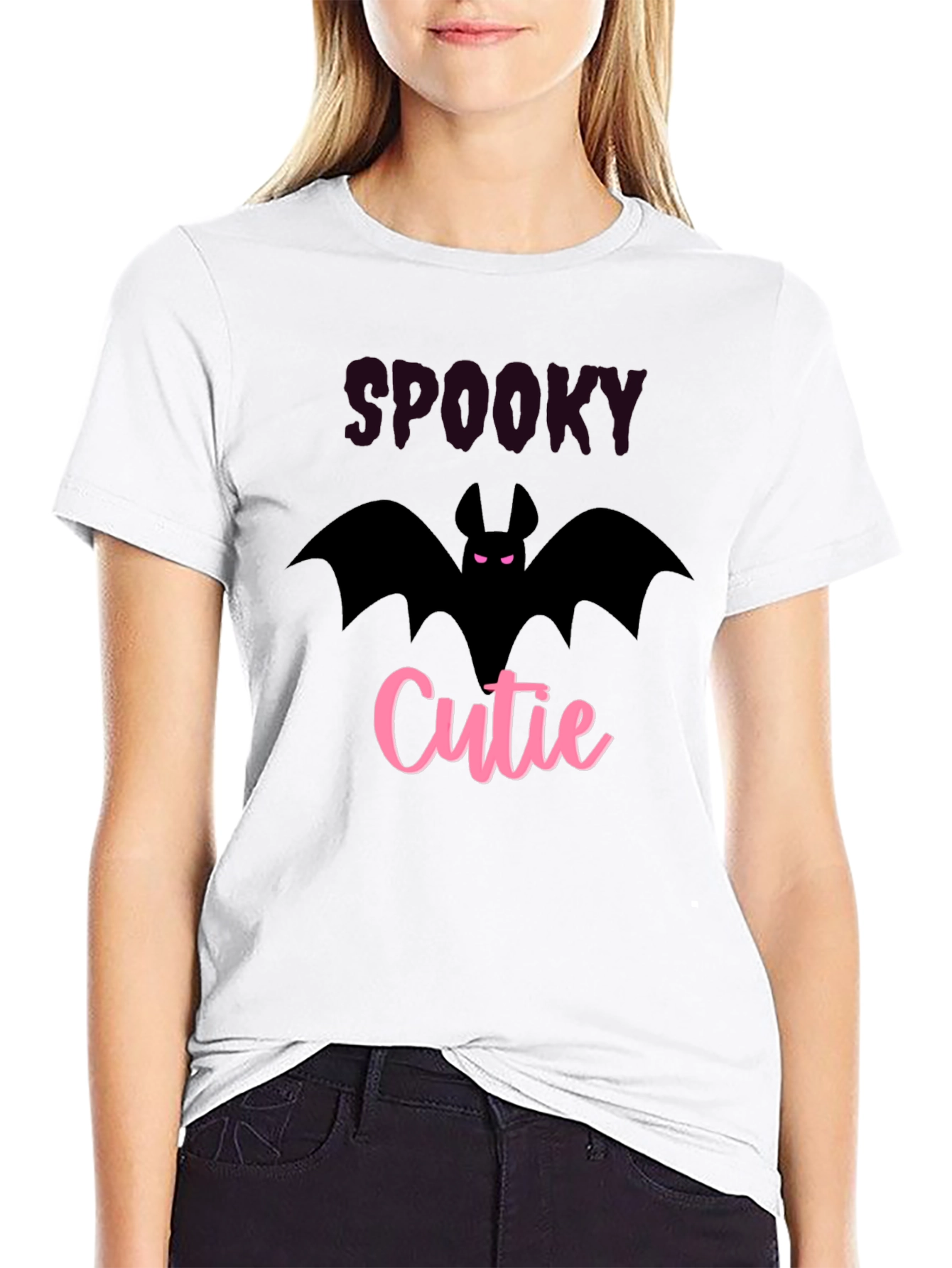 Spooky Cutie Black T-Shirt - Halloween Bat Tee
