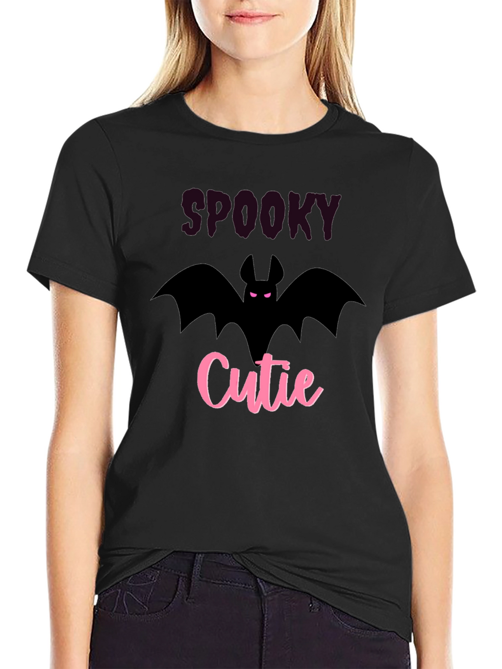 Spooky Cutie Black T-Shirt - Halloween Bat Tee
