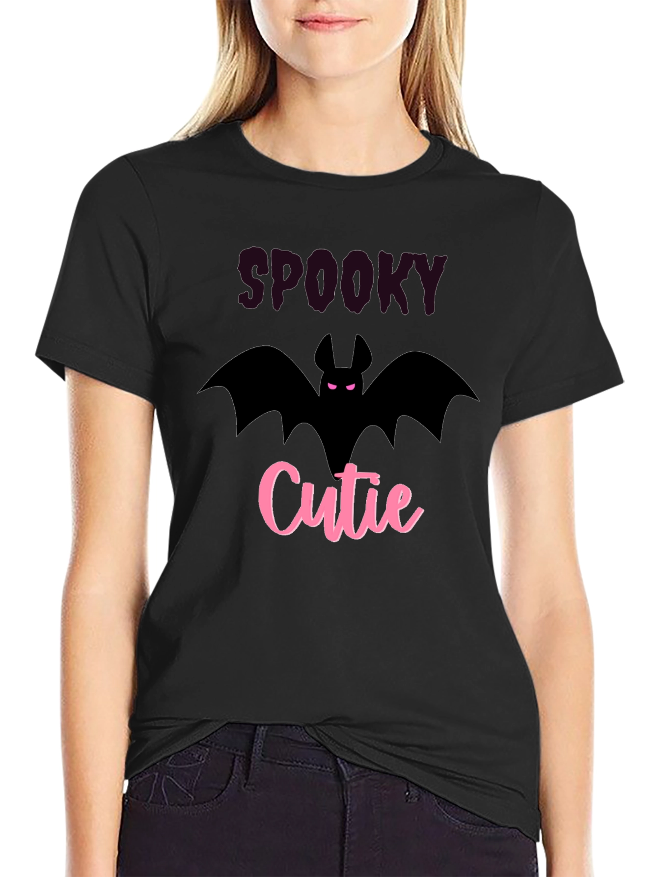 Spooky Cutie Black T-Shirt - Halloween Bat Tee