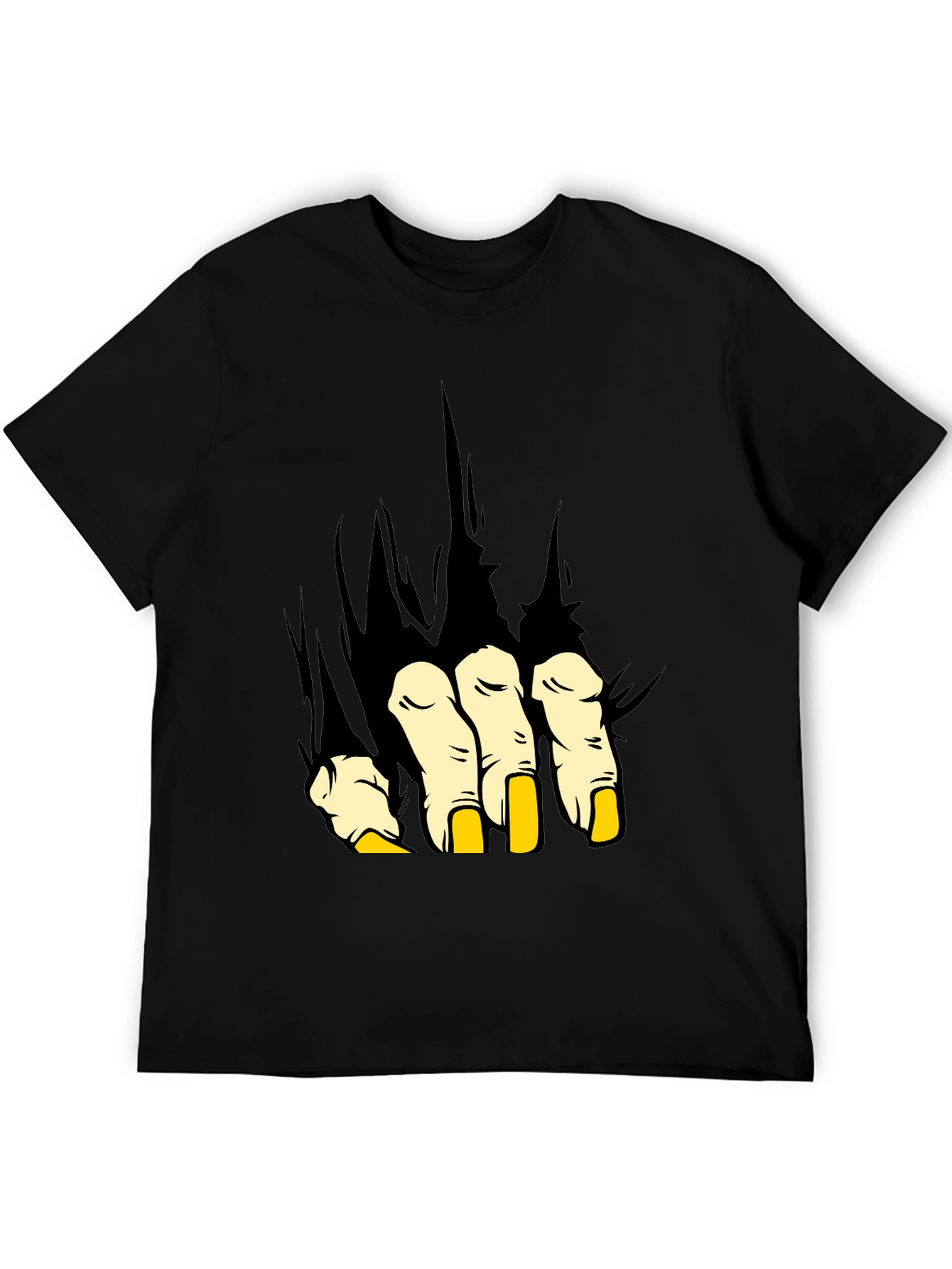 Monster Hand Graphic Print Black T-Shirt