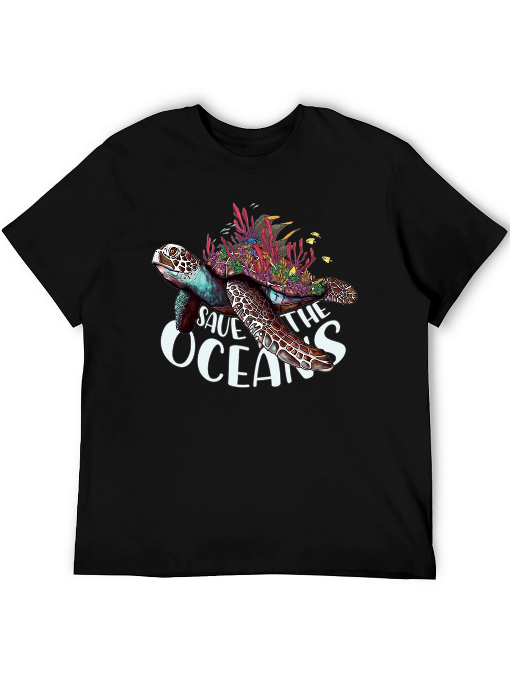 Save the Oceans Turtle Graphic T-Shirt