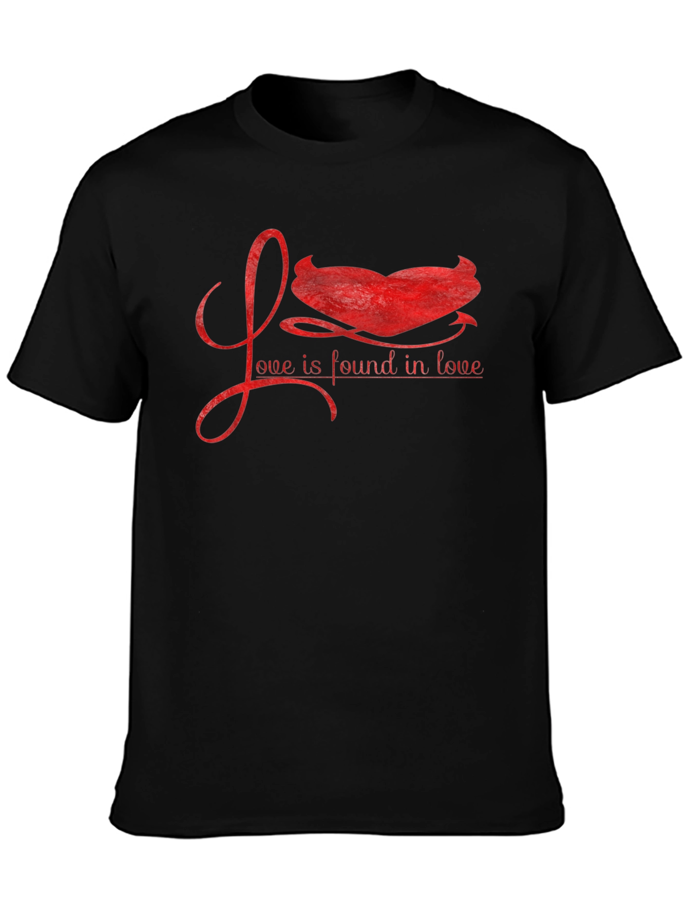 Love Found in Love Graphic Tee - Black Cotton T-Shirt