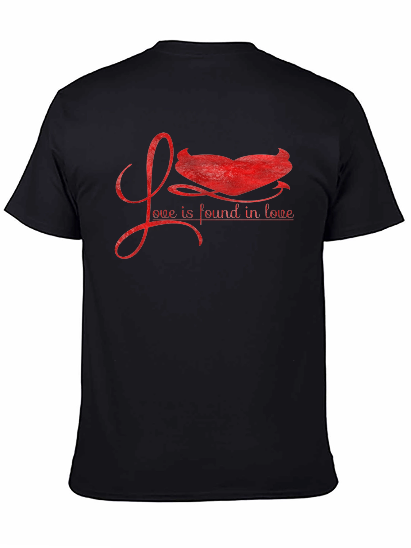 Love Found in Love Graphic Tee - Black Cotton T-Shirt