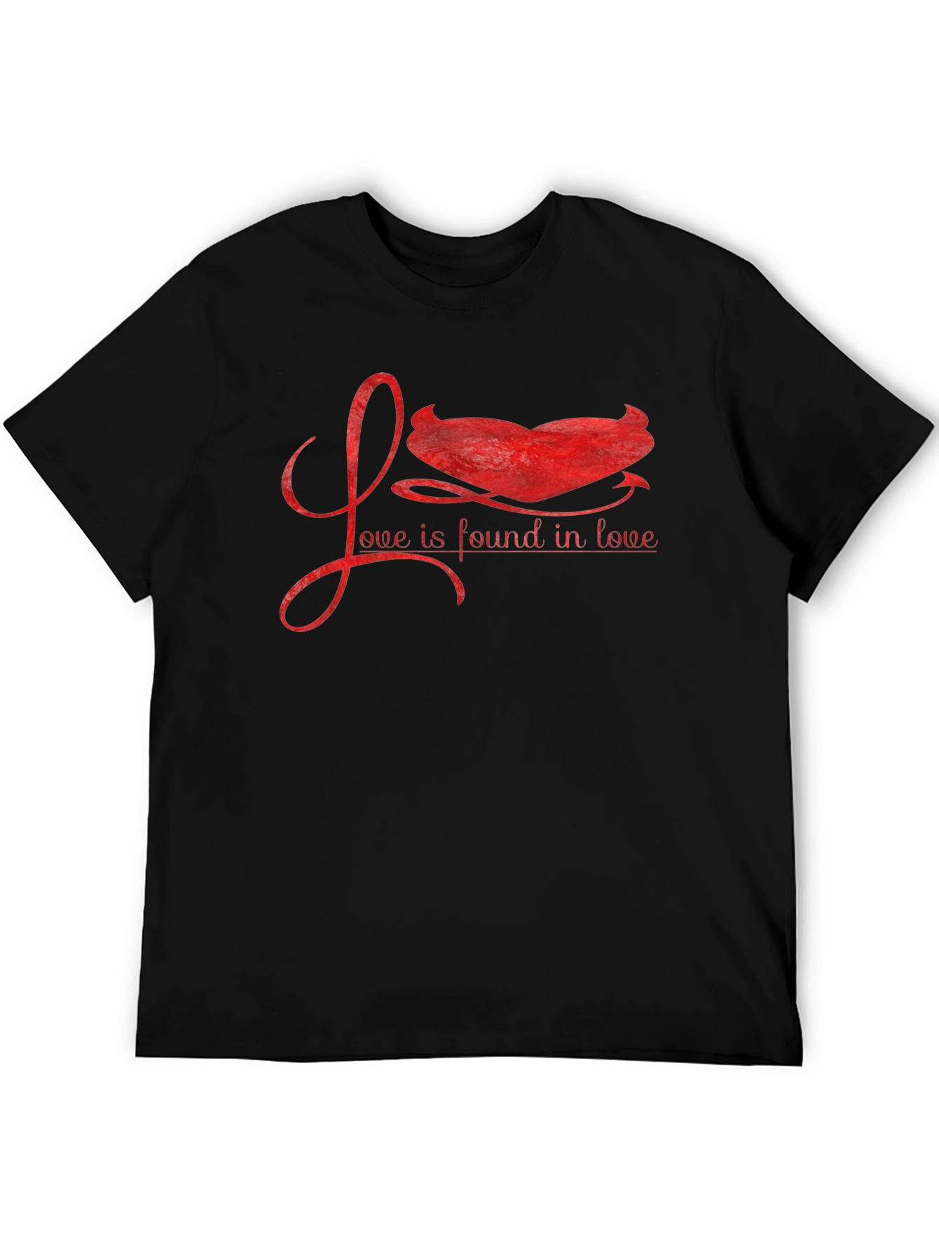 Love Found in Love Graphic Tee - Black Cotton T-Shirt