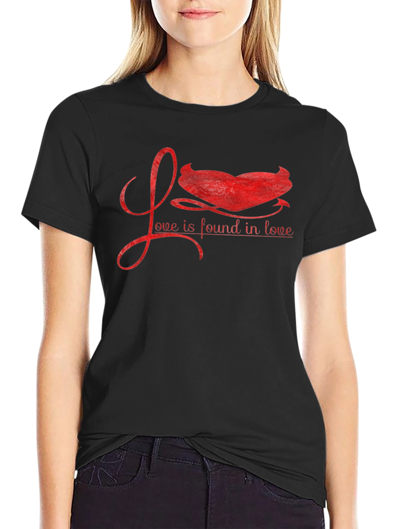 Love Found in Love Graphic Tee - Black Cotton T-Shirt