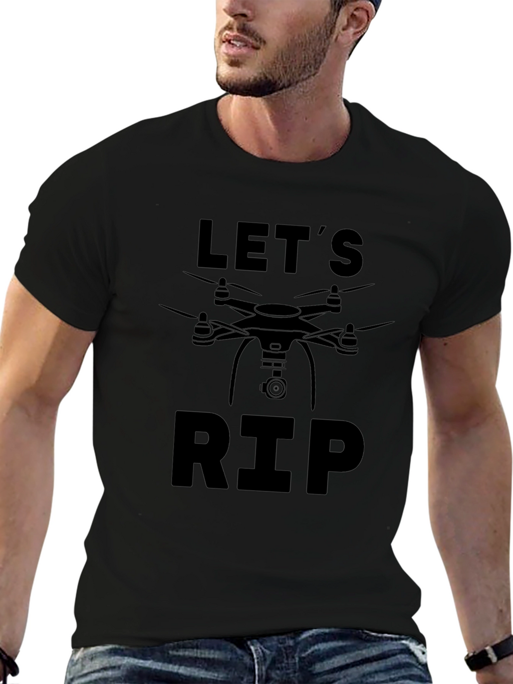 Lets RIP Drone Graphic Tee - Black