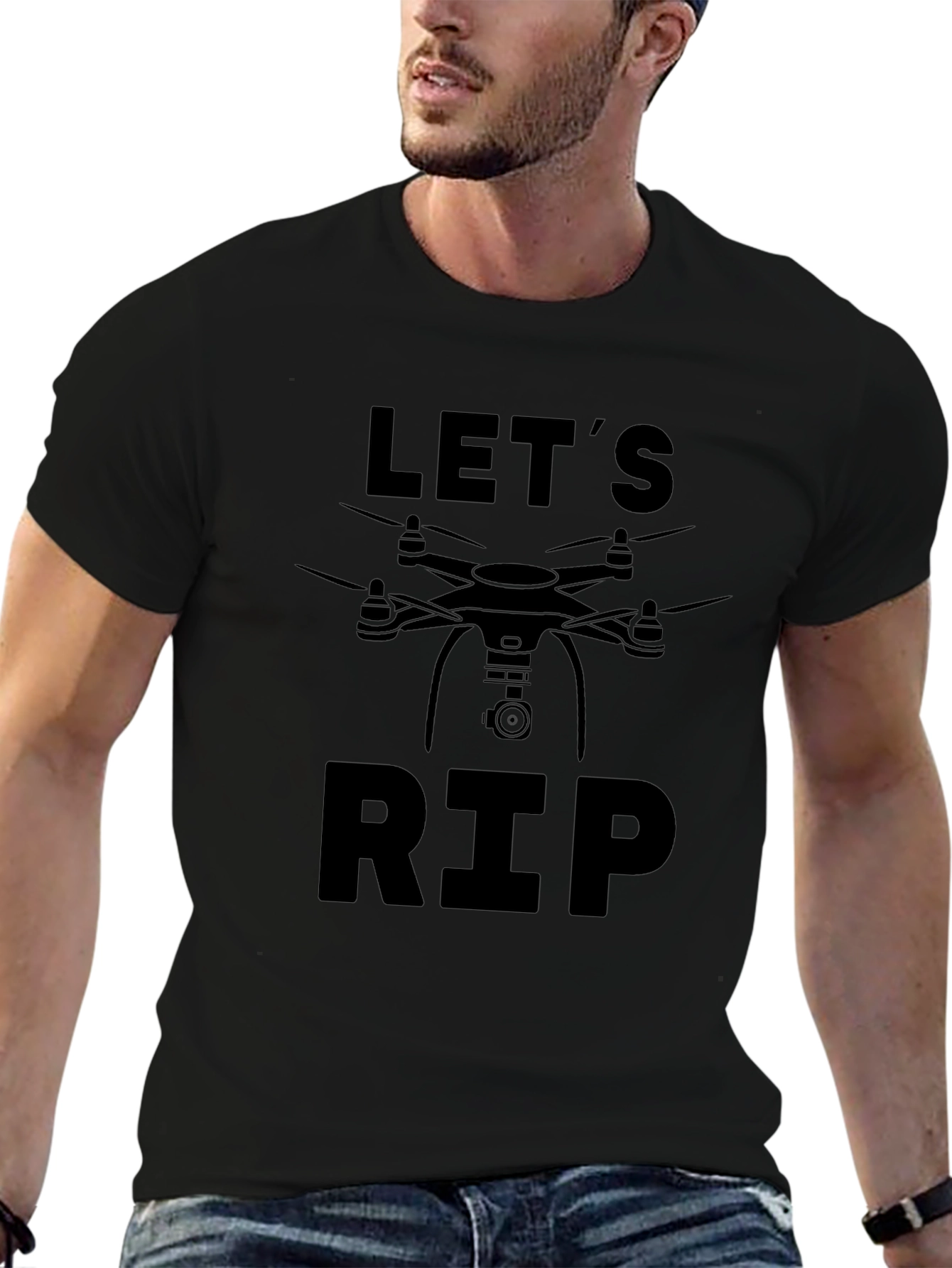 Lets RIP Drone Graphic Tee - Black
