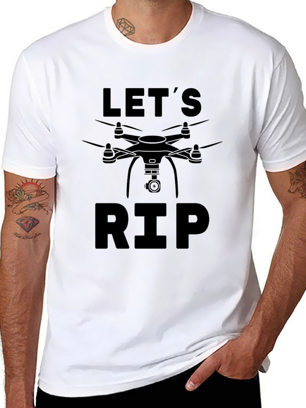 Lets RIP Drone Graphic Tee - Black