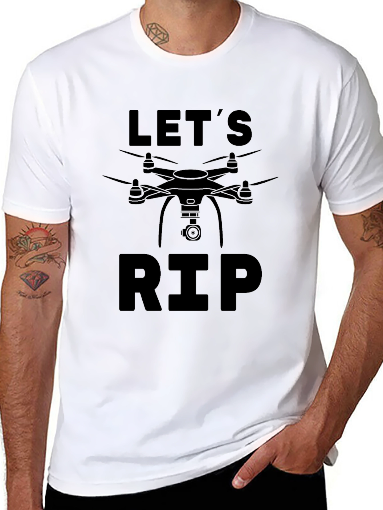 Lets RIP Drone Graphic Tee - Black