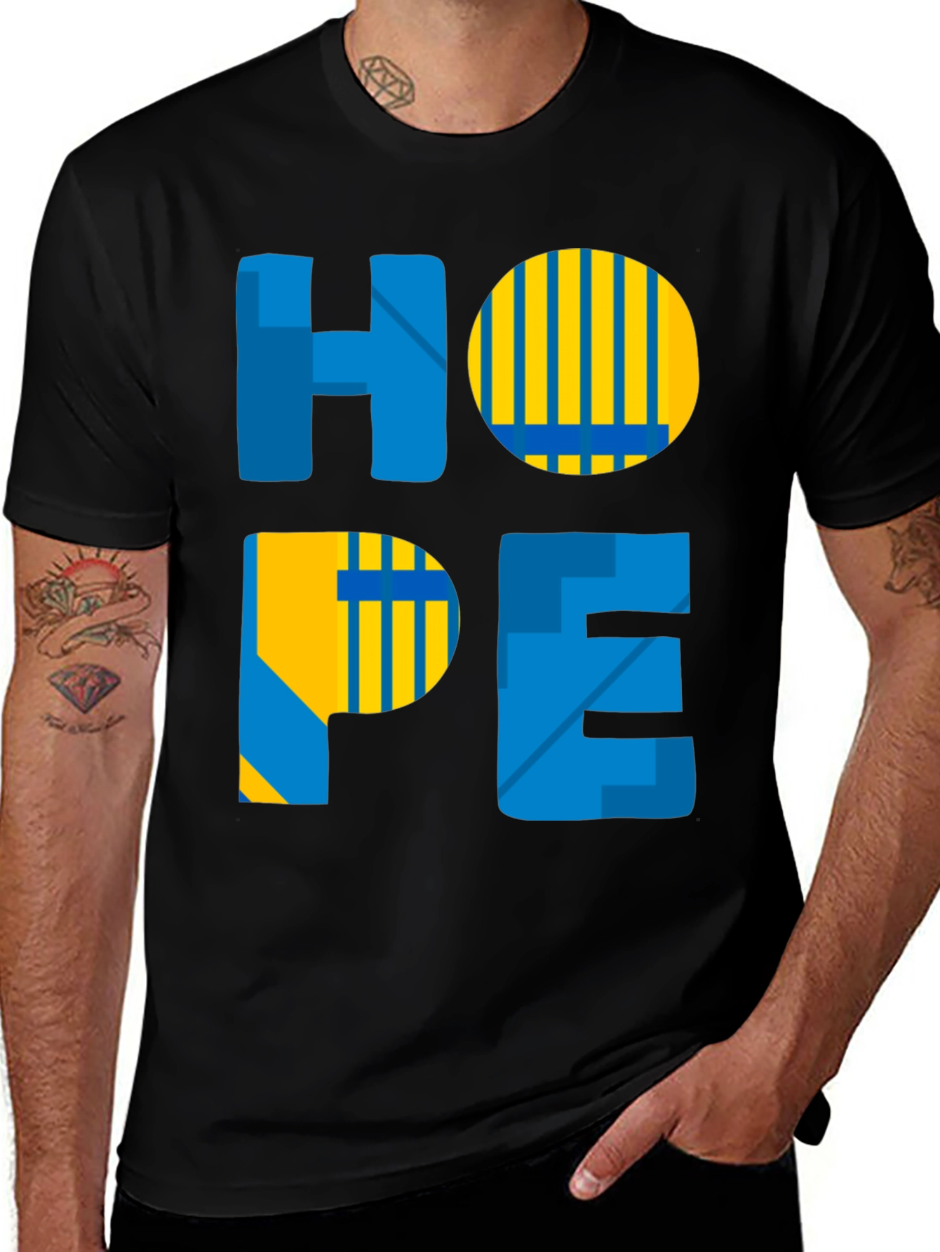 HOPE Graphic Tee - Ukraine Colors Solidarity Shirt