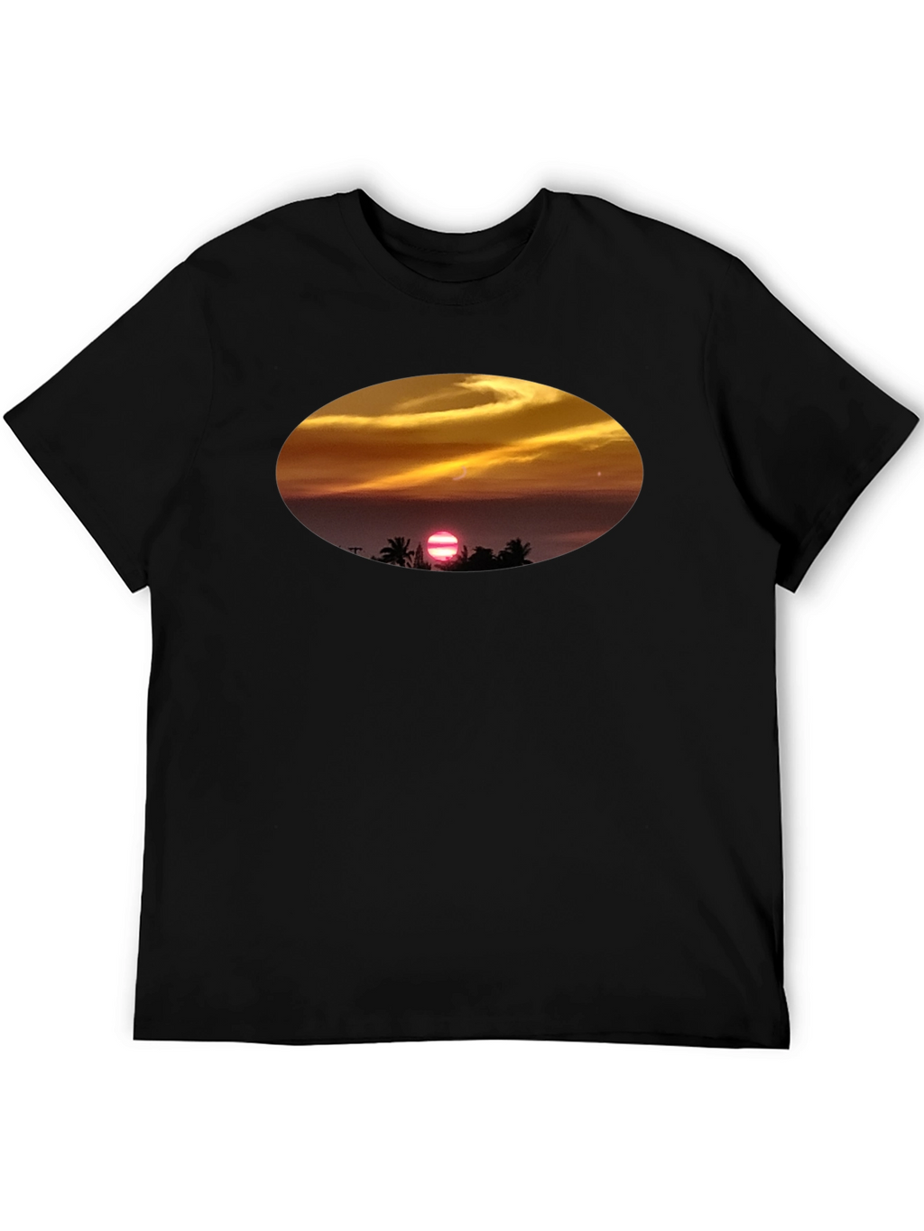 Sunset Beach T-Shirt - Relaxed Fit Black Tee