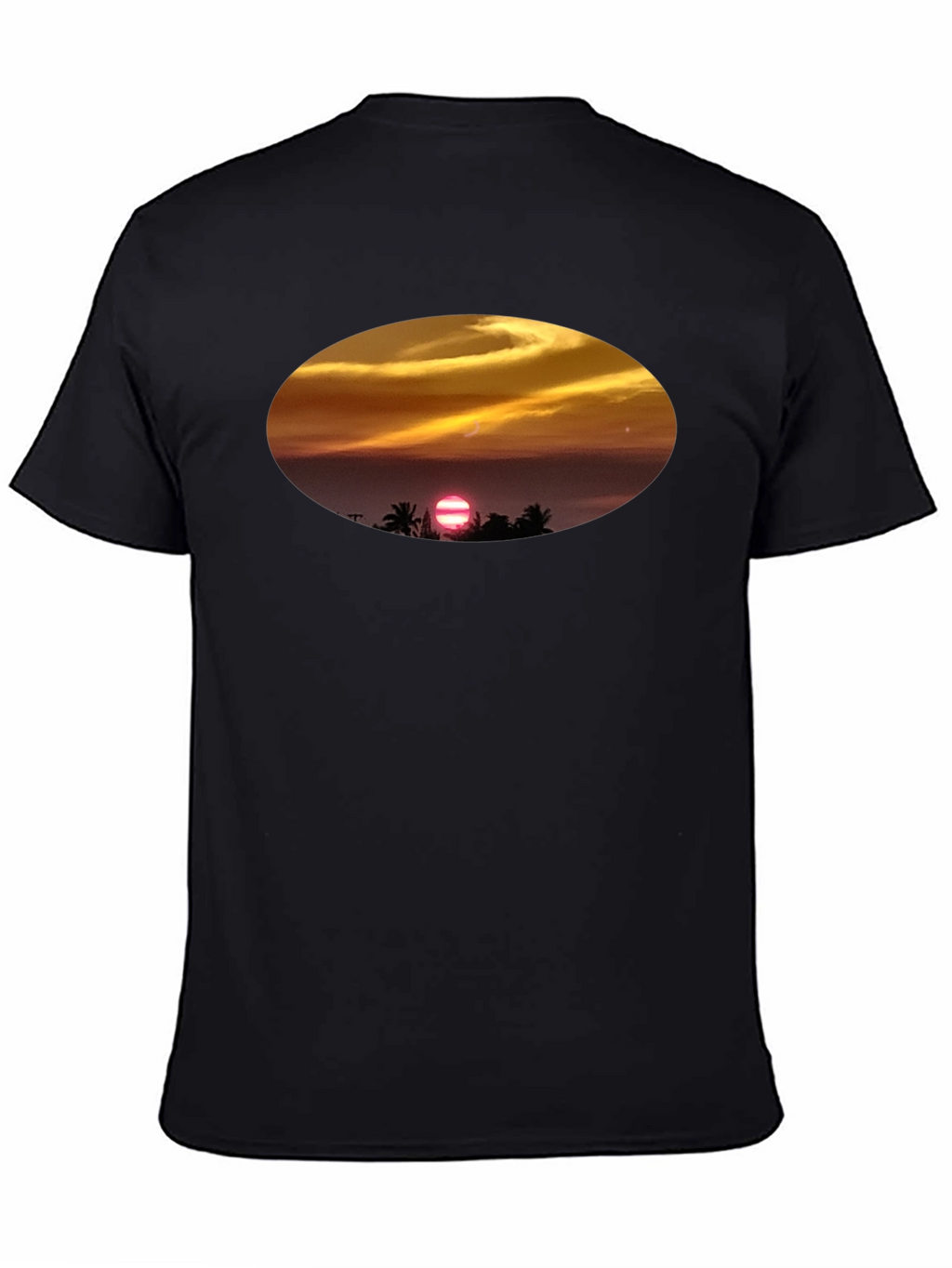 Sunset Beach T-Shirt - Relaxed Fit Black Tee