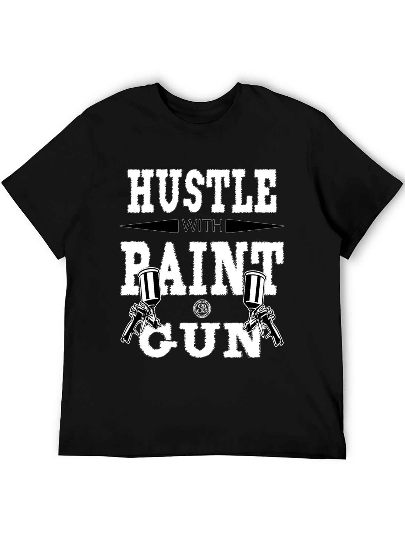 Hustle with Paint Gun Black T-Shirt