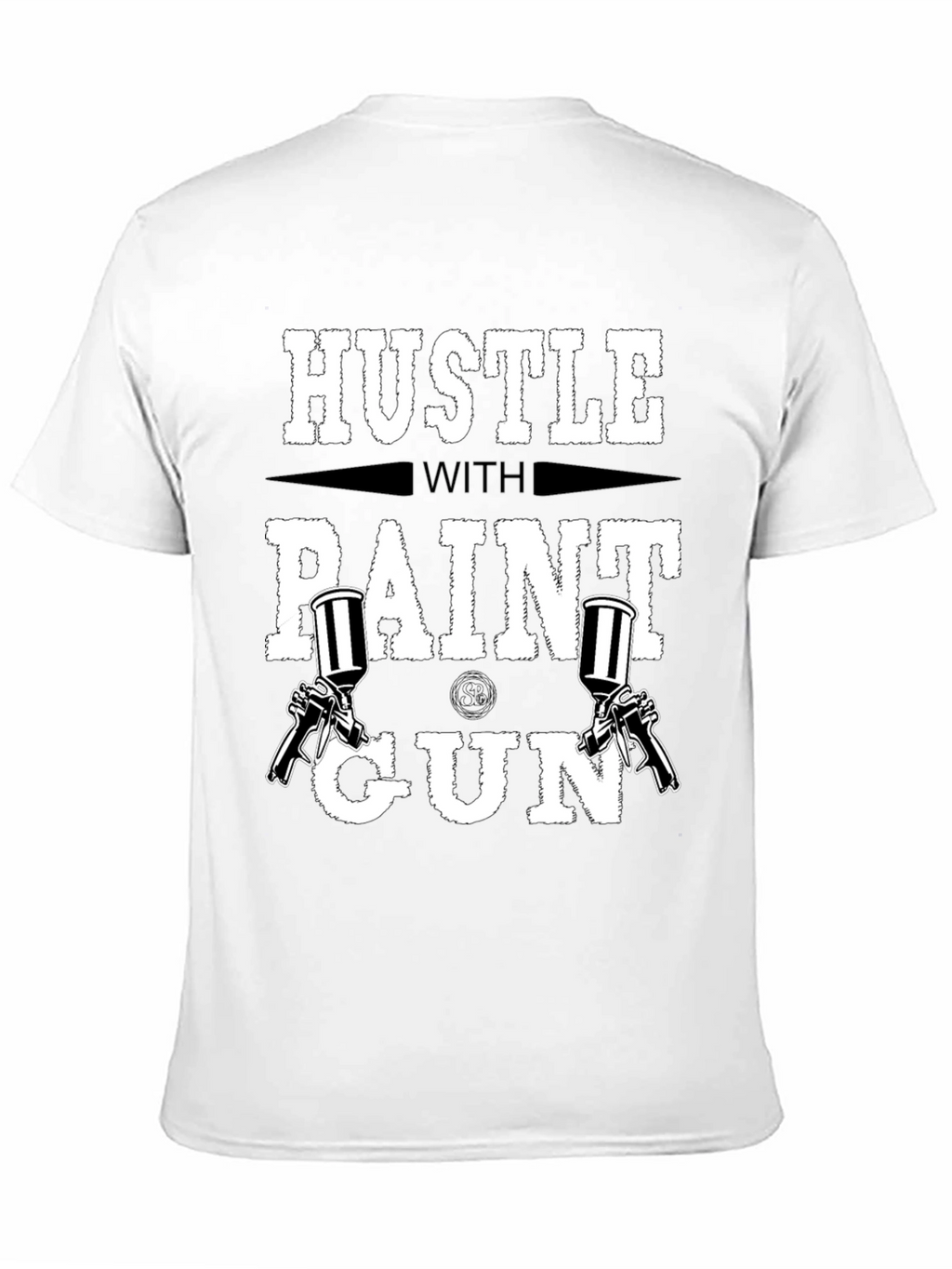 Hustle with Paint Gun Black T-Shirt