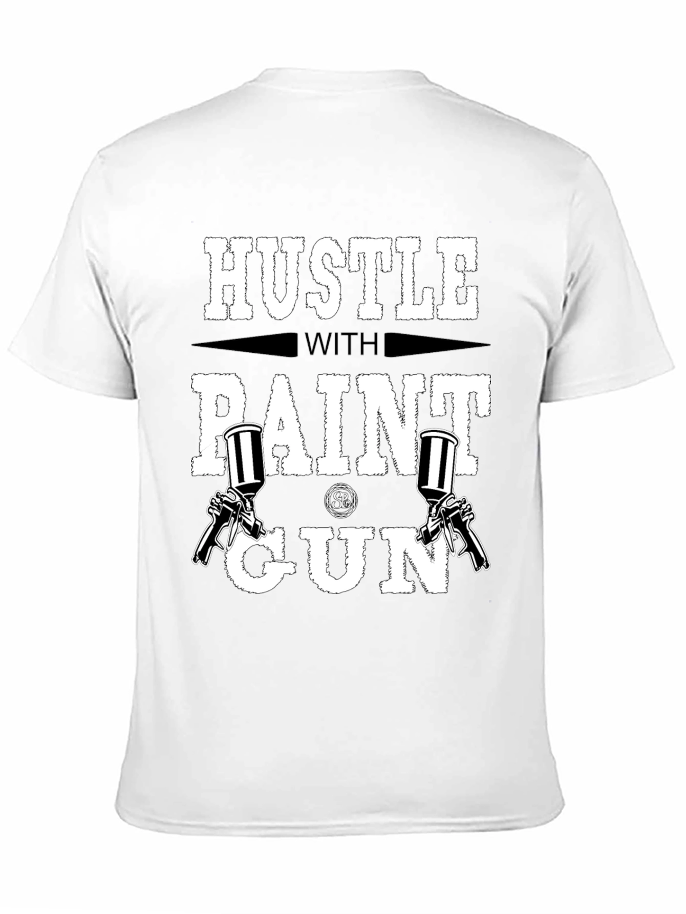 Hustle with Paint Gun Black T-Shirt
