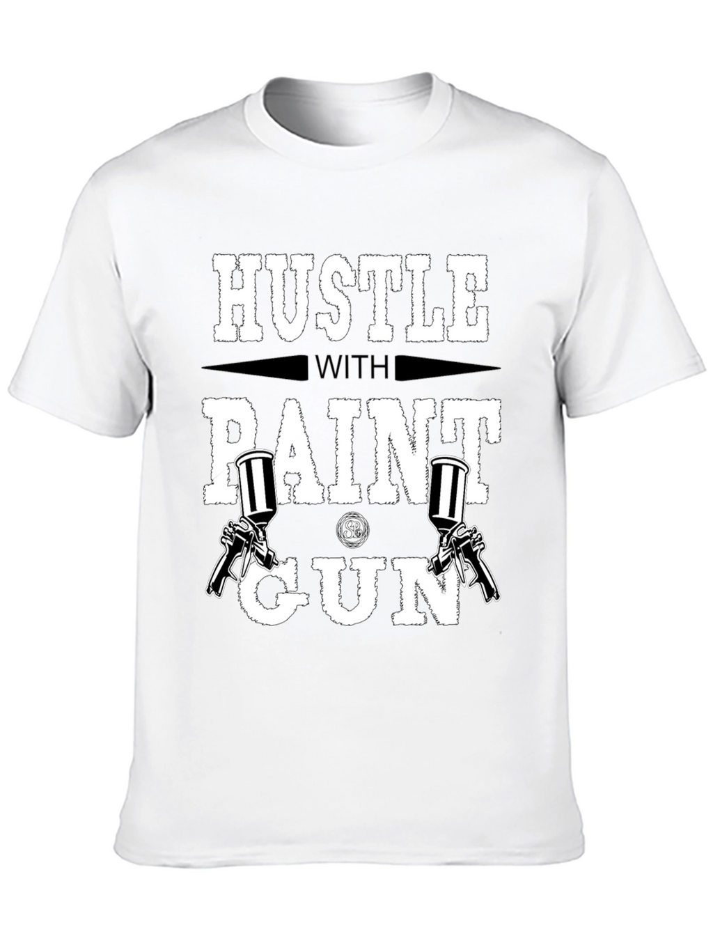 Hustle with Paint Gun Black T-Shirt