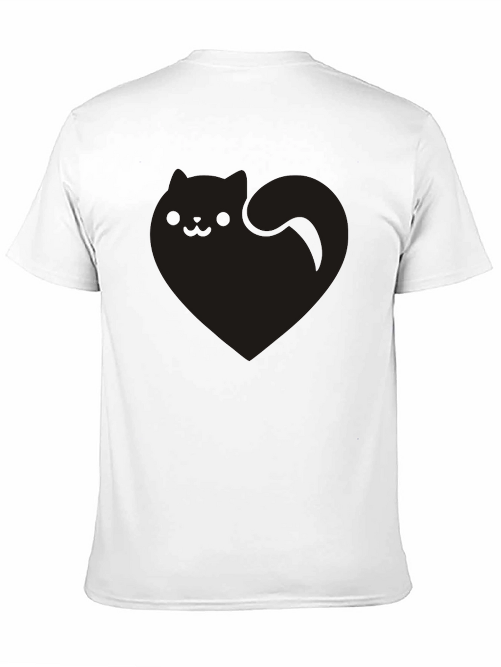 Cute Black Cat Heart Graphic Tee - Soft Cotton