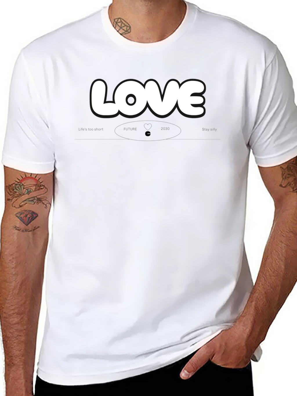 Love Graphic Black Crew Neck T-Shirt