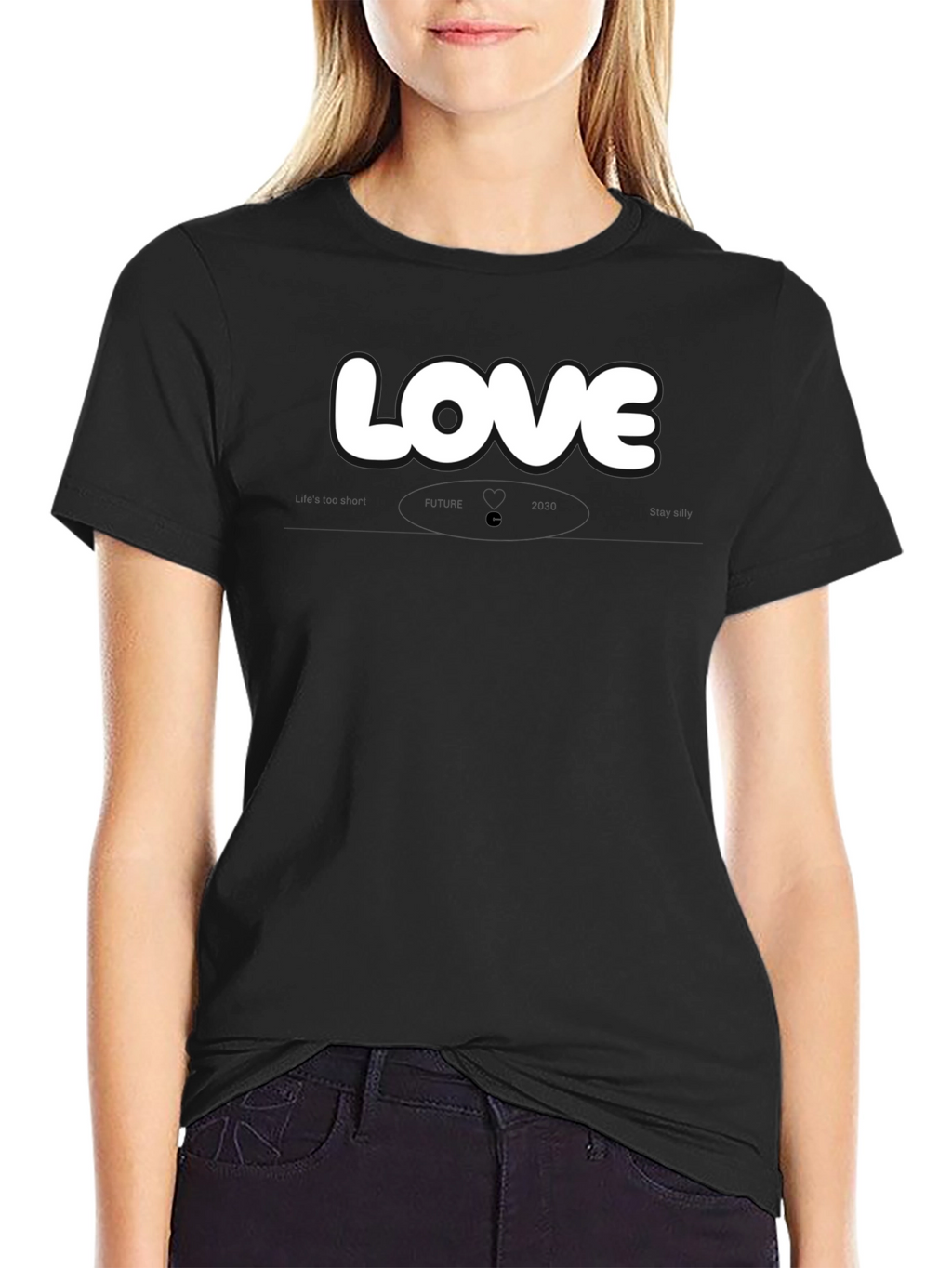 Love Graphic Black Crew Neck T-Shirt