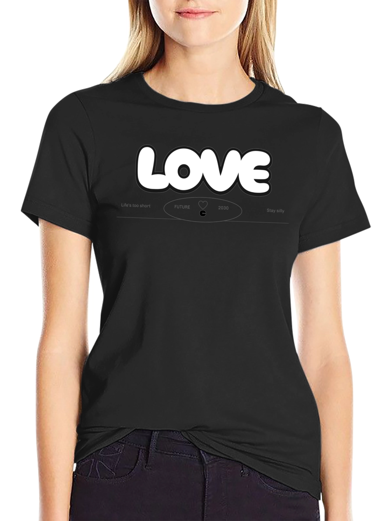 Love Graphic Black Crew Neck T-Shirt