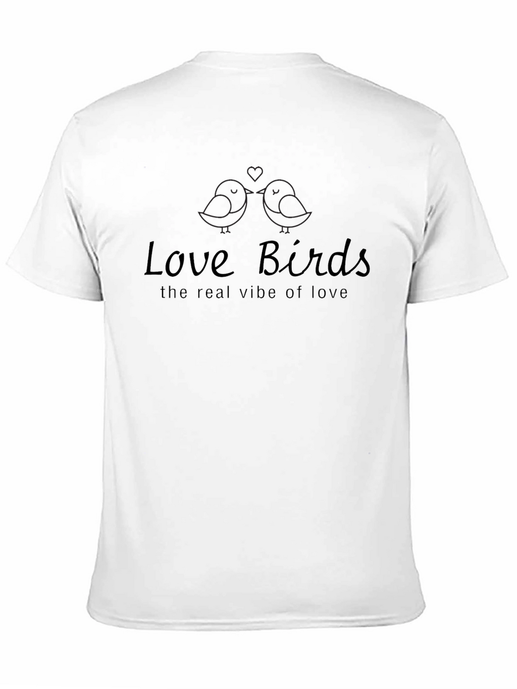 Love Birds Graphic Print Crew Neck T-Shirt