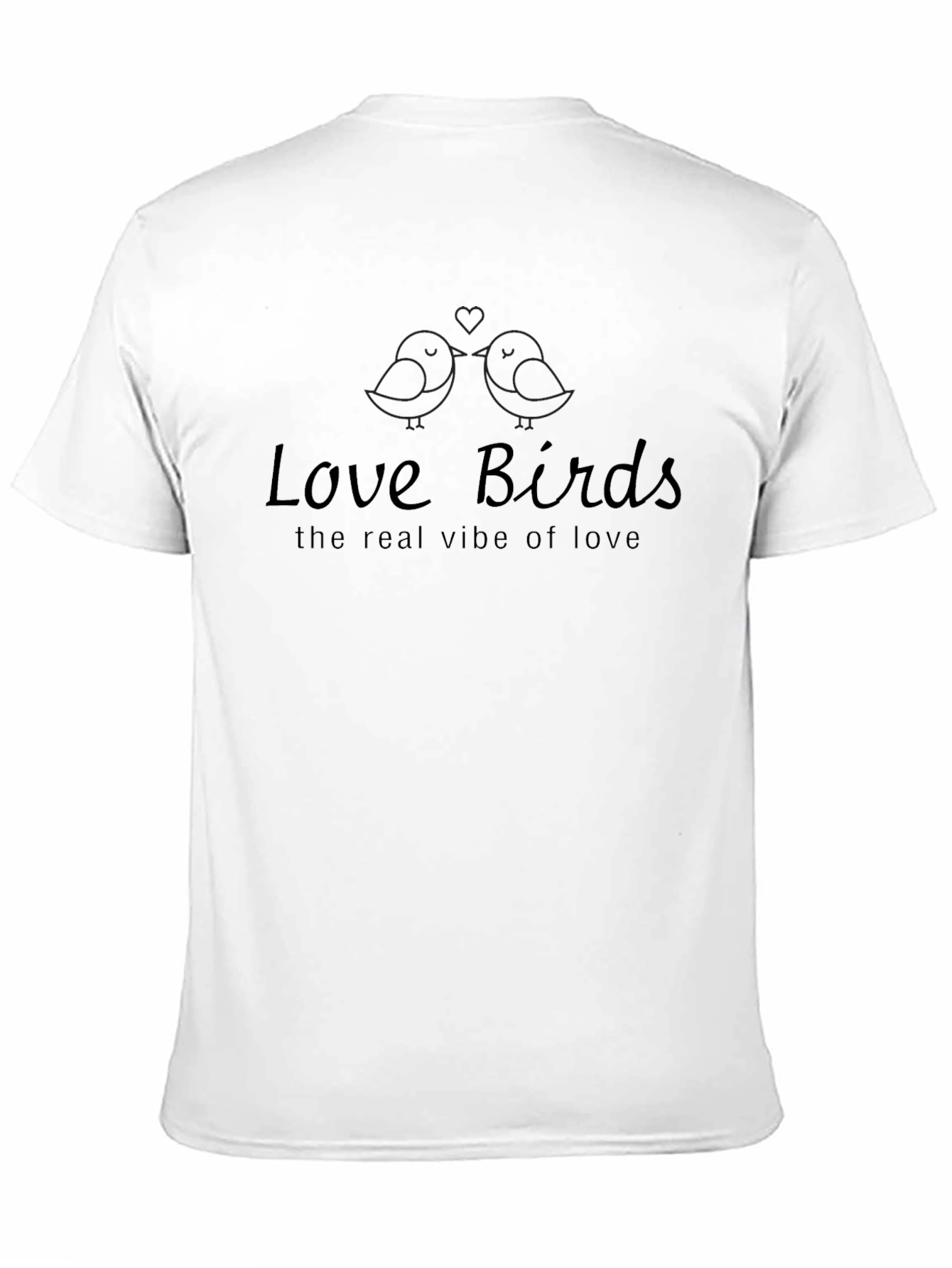 Love Birds Graphic Print Crew Neck T-Shirt