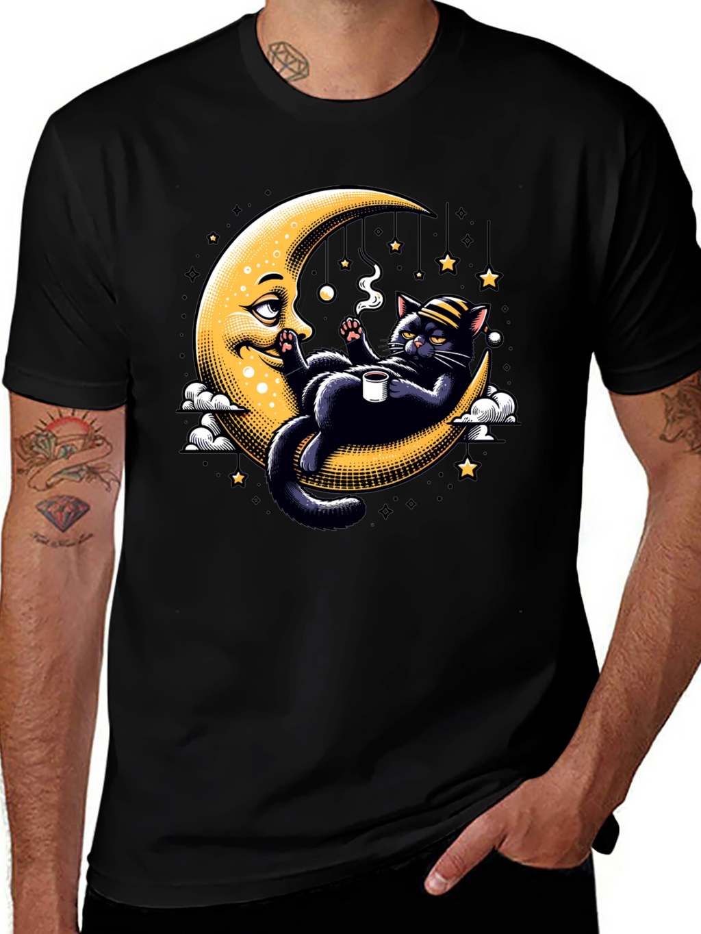 Cool Cat on Moon T-Shirt