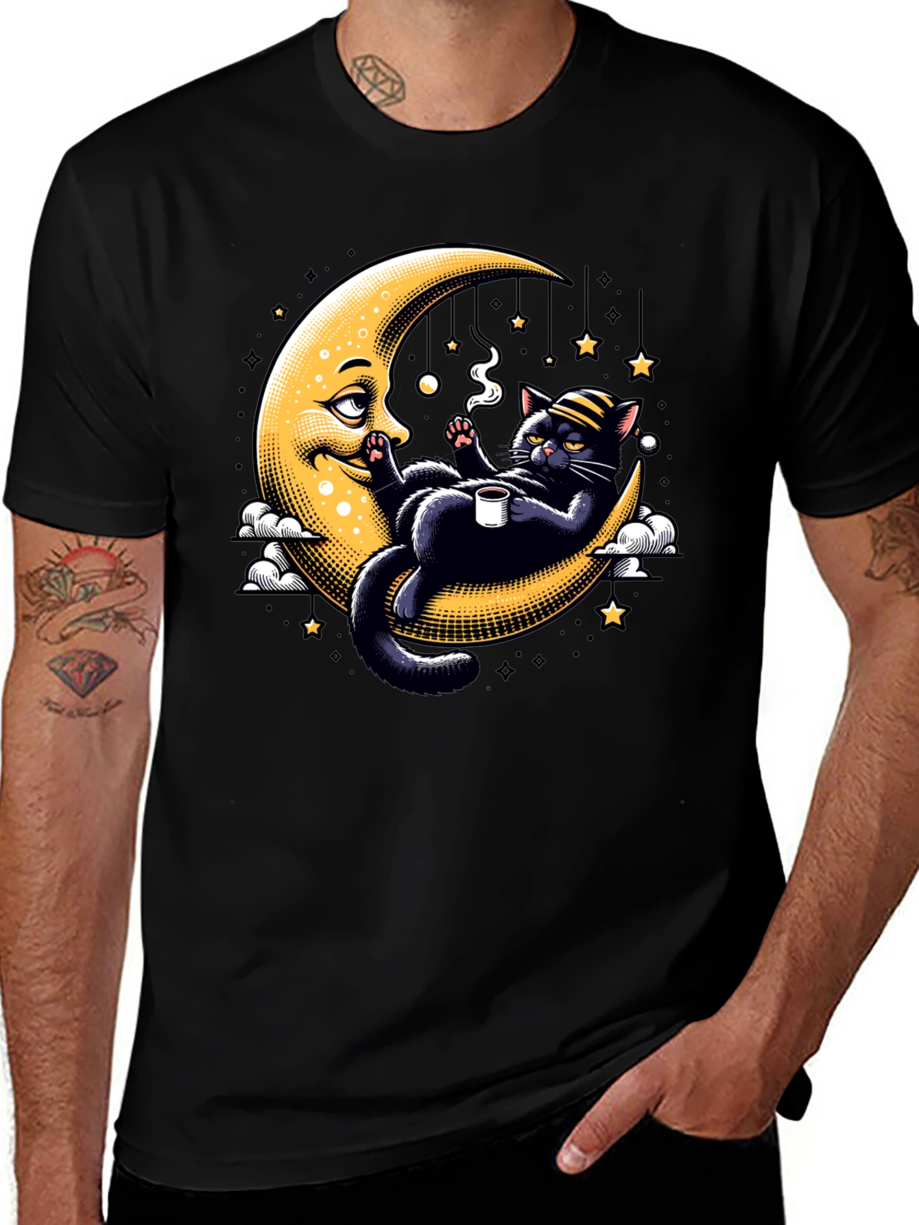 Cool Cat on Moon T-Shirt