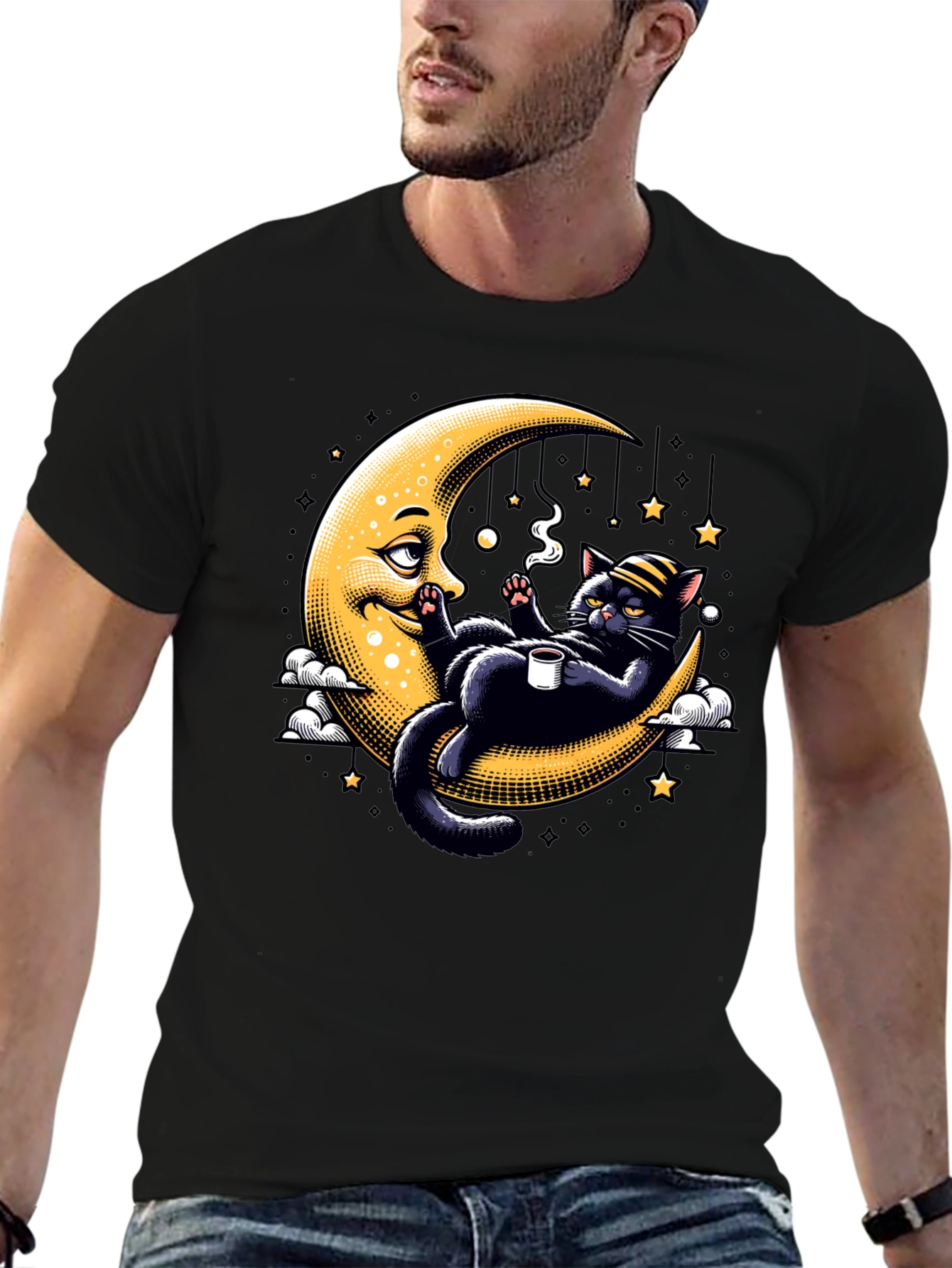 Cool Cat on Moon T-Shirt