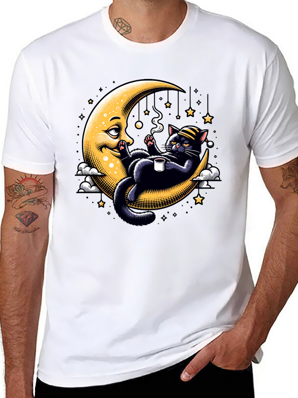Cool Cat on Moon T-Shirt