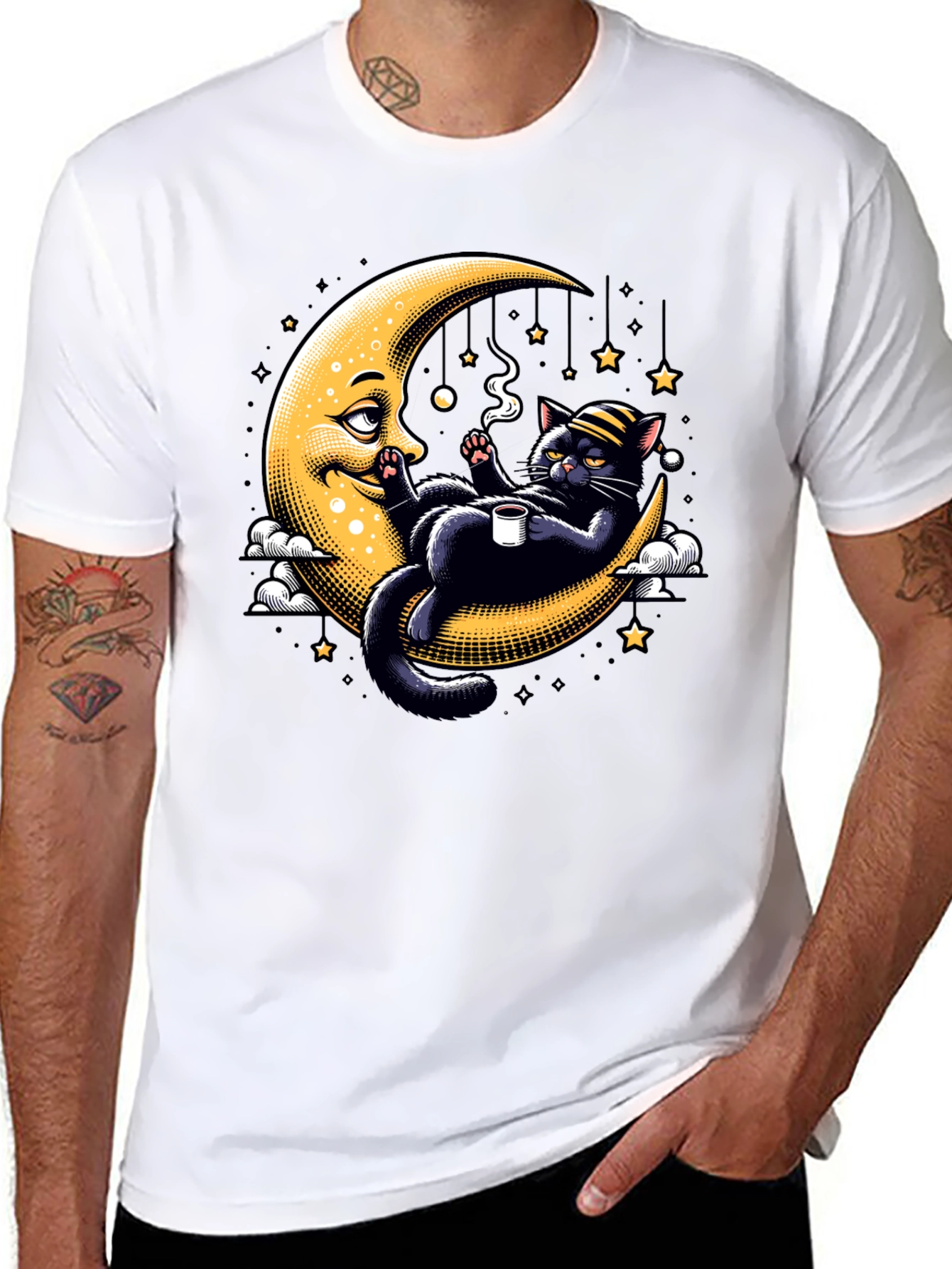 Cool Cat on Moon T-Shirt