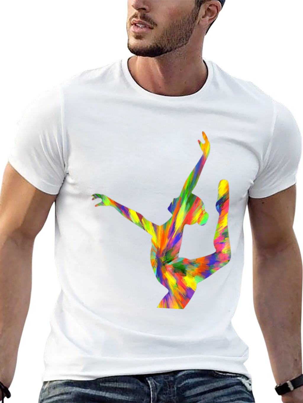 Vibrant Abstract Gymnast Graphic T-Shirt