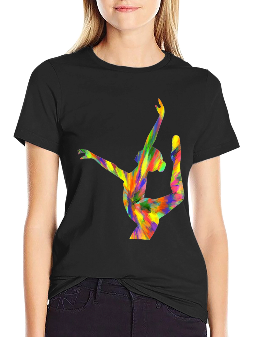 Vibrant Abstract Gymnast Graphic T-Shirt