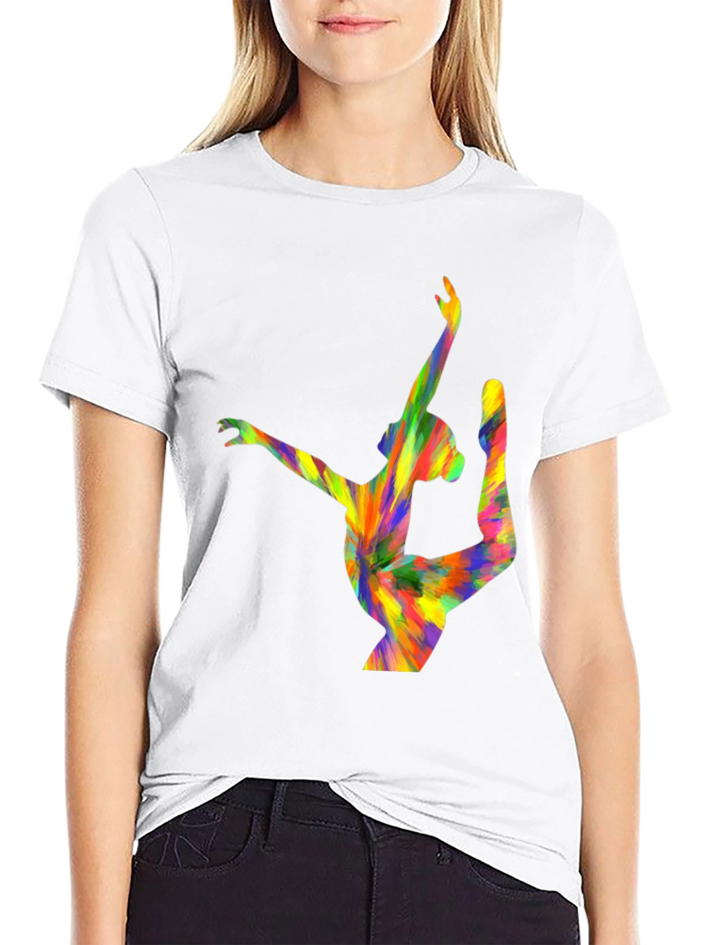 Vibrant Abstract Gymnast Graphic T-Shirt
