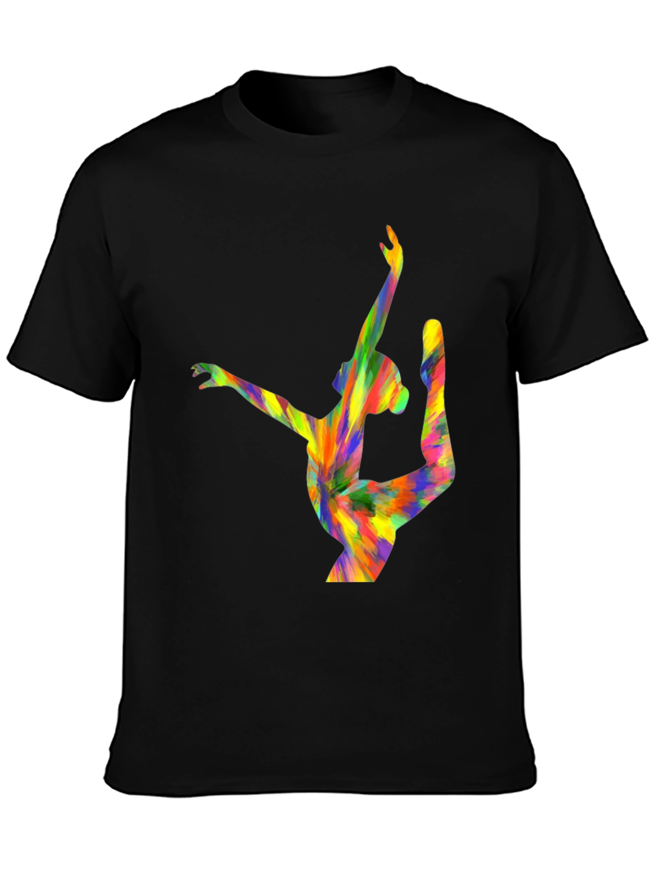 Vibrant Abstract Gymnast Graphic T-Shirt
