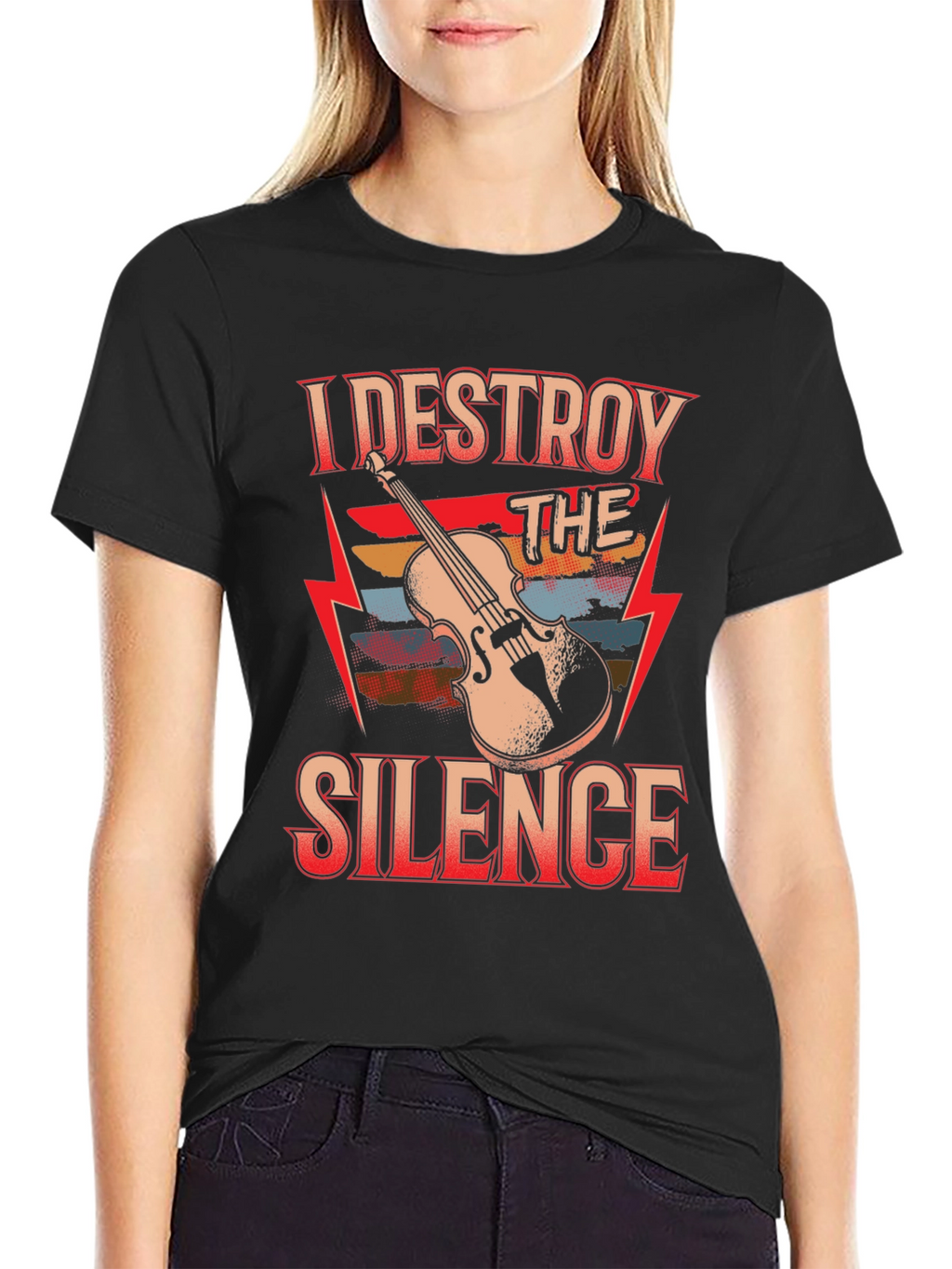 I Destroy The Silence Violin T-Shirt
