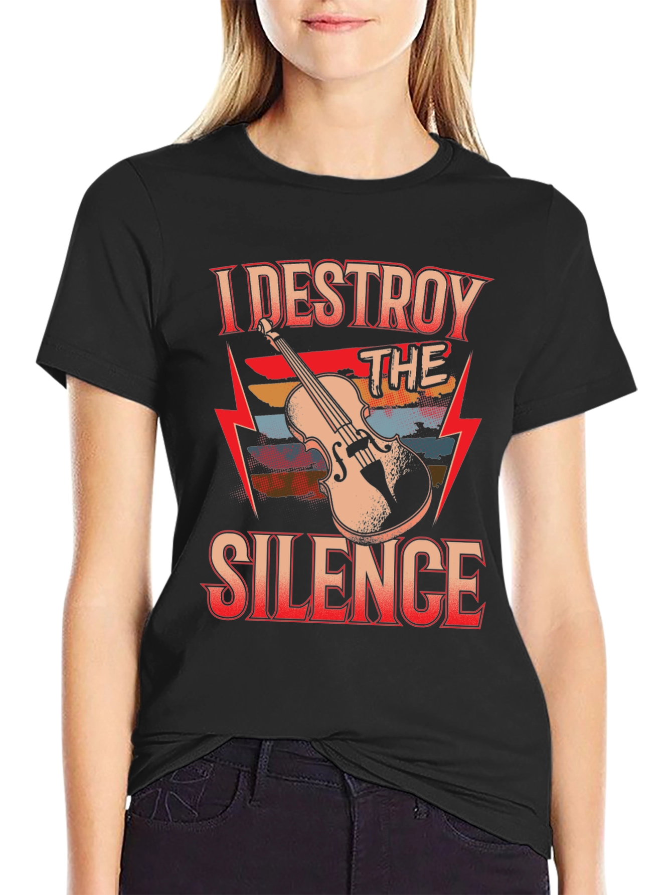 I Destroy The Silence Violin T-Shirt