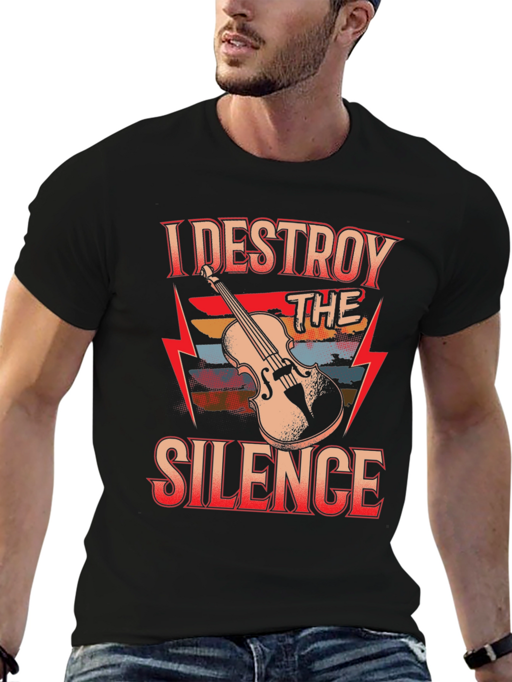 I Destroy The Silence Violin T-Shirt