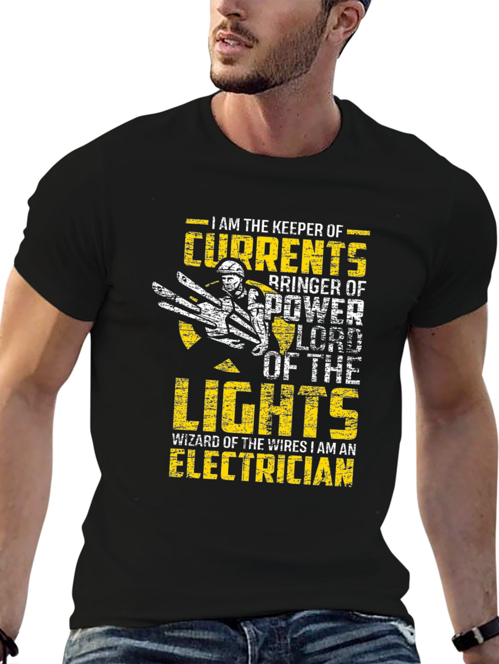 Electrician T-Shirt: Keeper of Currents Lord of Lights