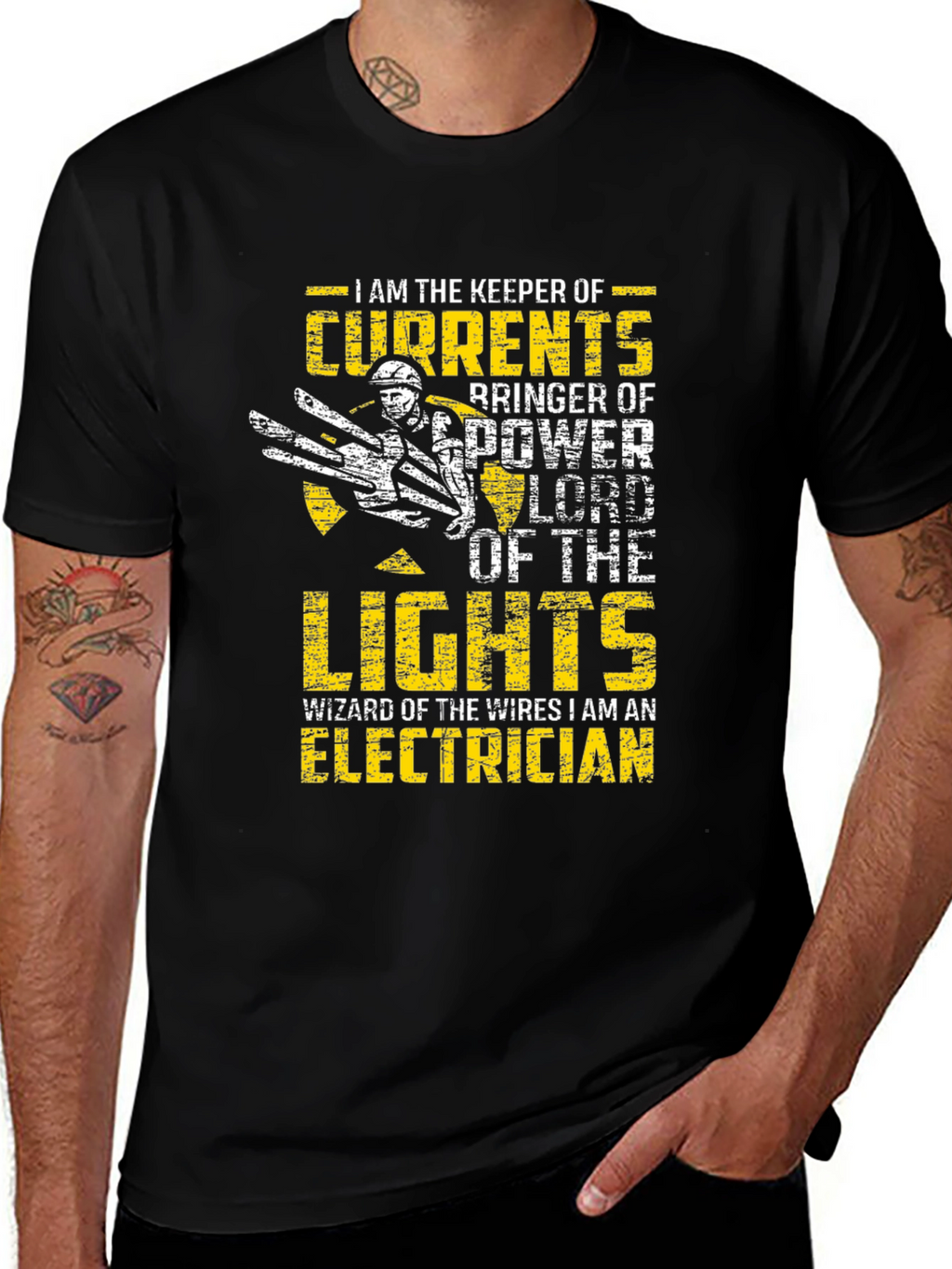 Electrician T-Shirt: Keeper of Currents Lord of Lights