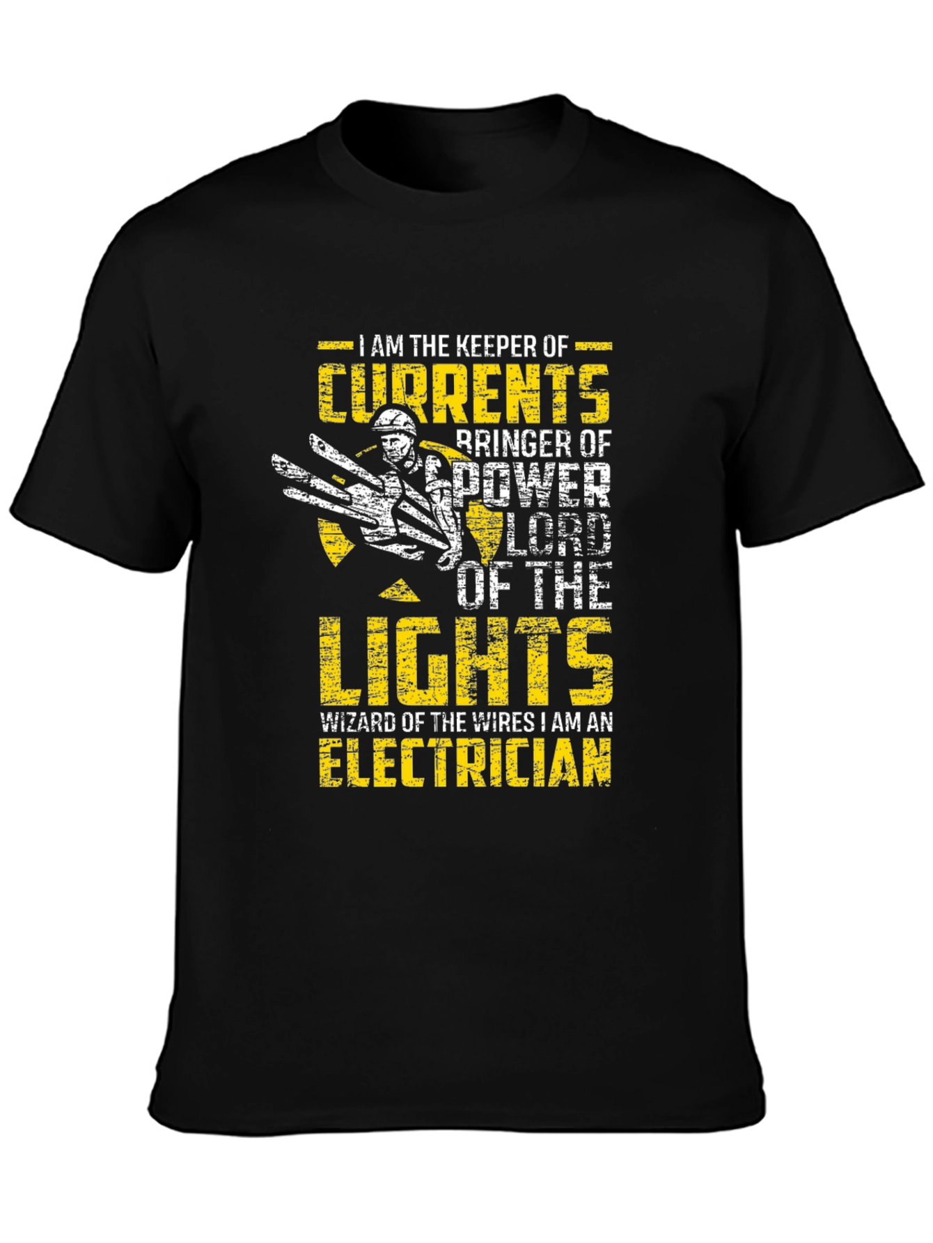 Electrician T-Shirt: Keeper of Currents Lord of Lights